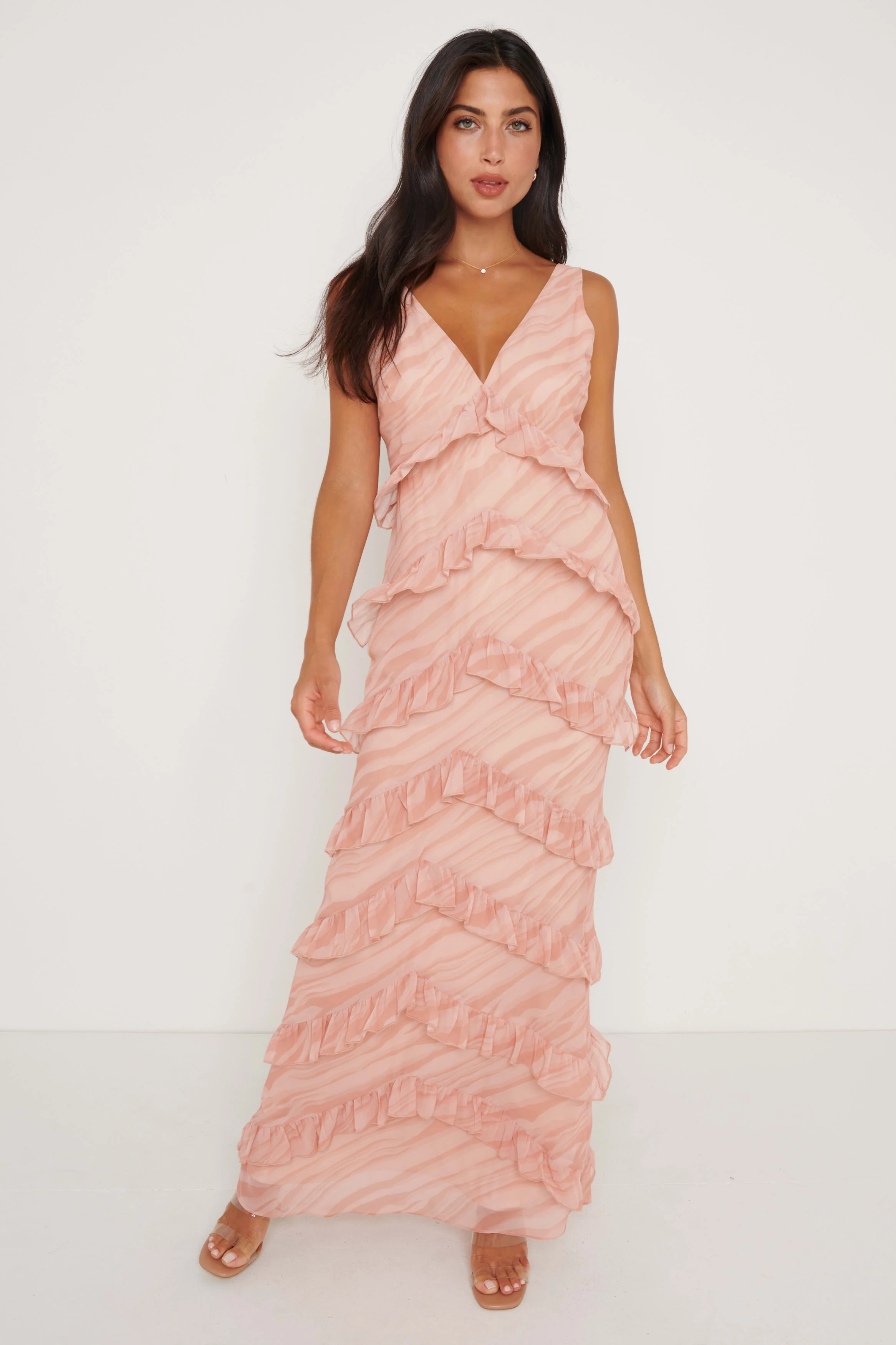 Piper Ruffle Maxi Dress - Terracotta - Image 4
