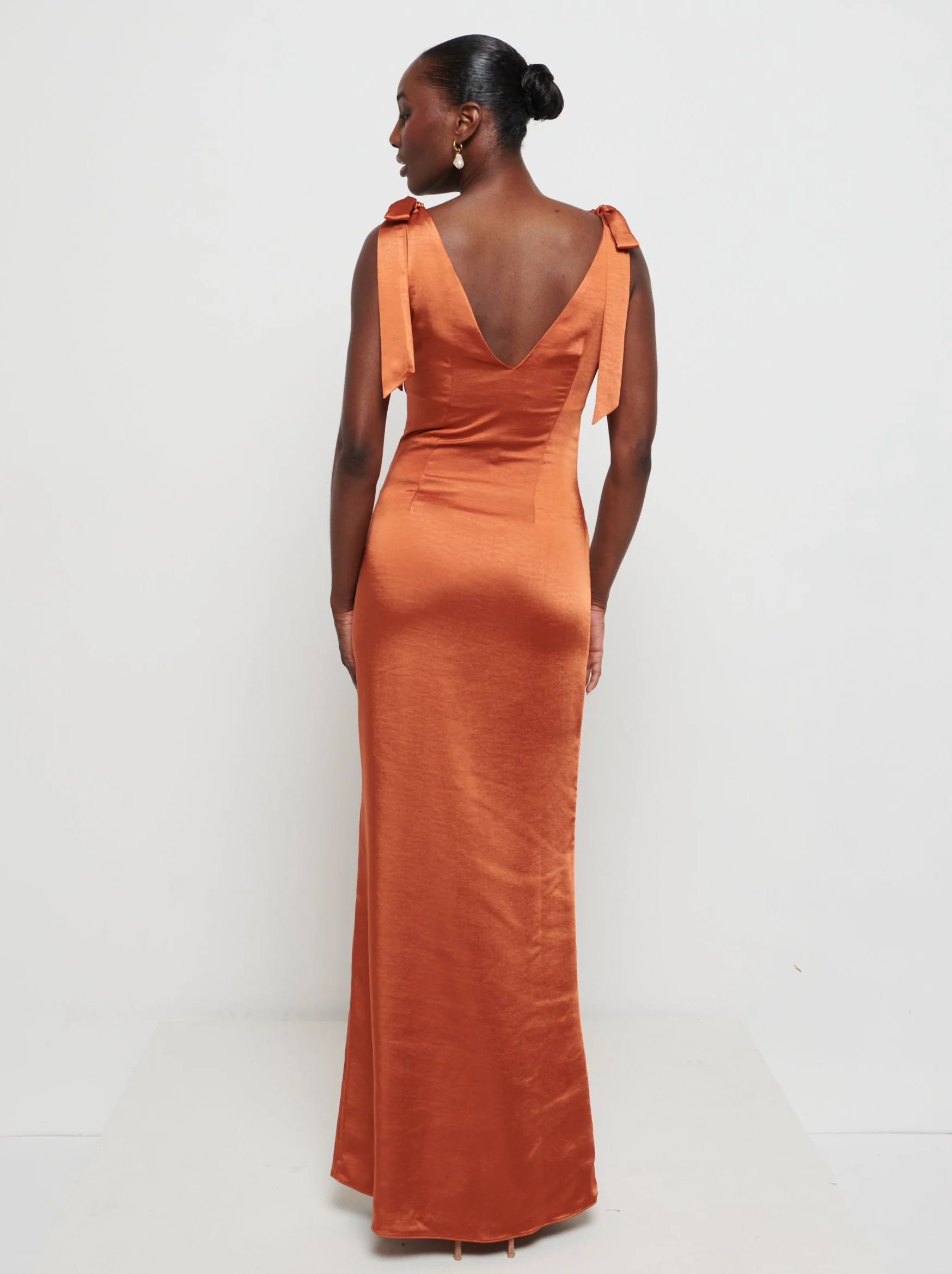 Piper Tie Maxi Bridesmaid Dress - Copper - Image 3