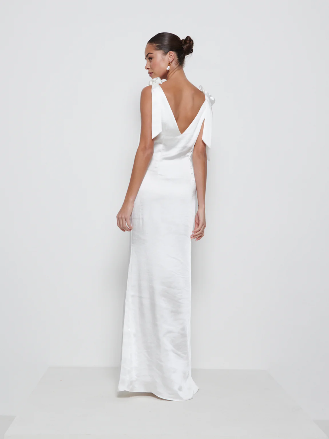 Piper Tie Maxi Bridesmaid Dress - Ivory - Image 3