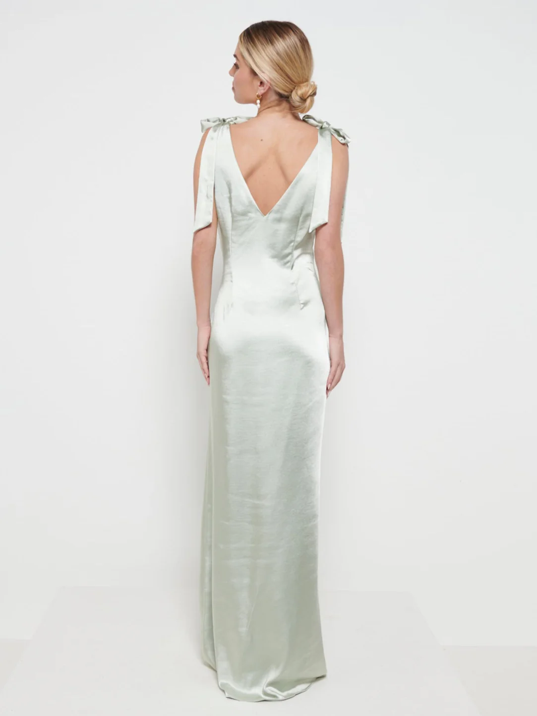 Piper Tie Maxi Bridesmaid Dress - Matte Sage - Image 3