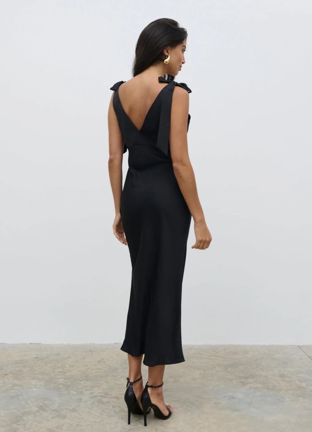 Piper Tie Midaxi Dress - Black - Image 3