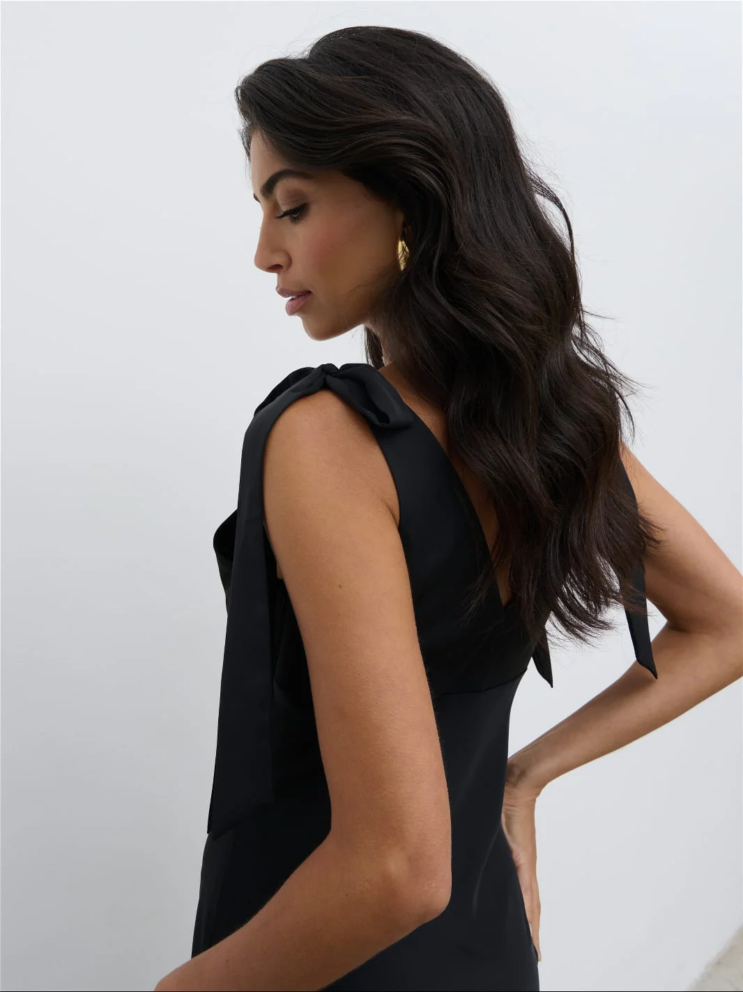 Piper Tie Midaxi Dress - Black - Image 4