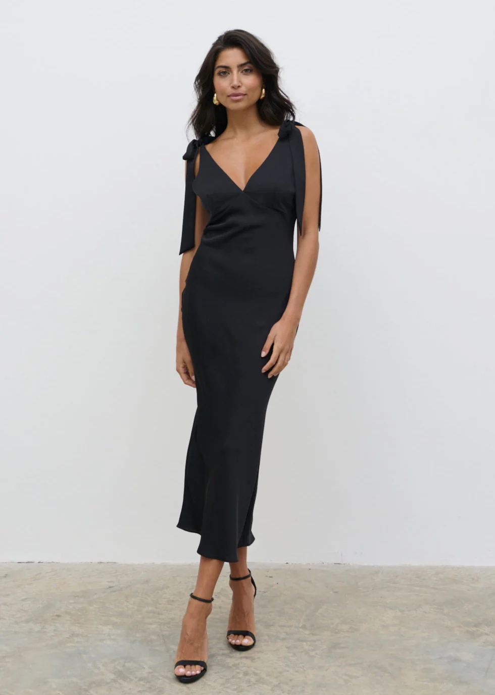 Piper Tie Midaxi Dress - Black - Image 5