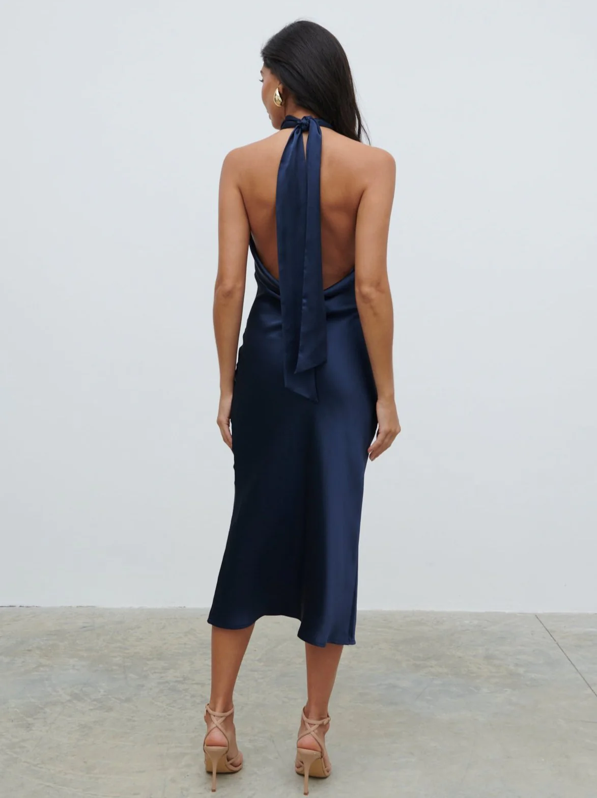 Raleigh Cowl Back Dress - Midnight Navy - Image 4