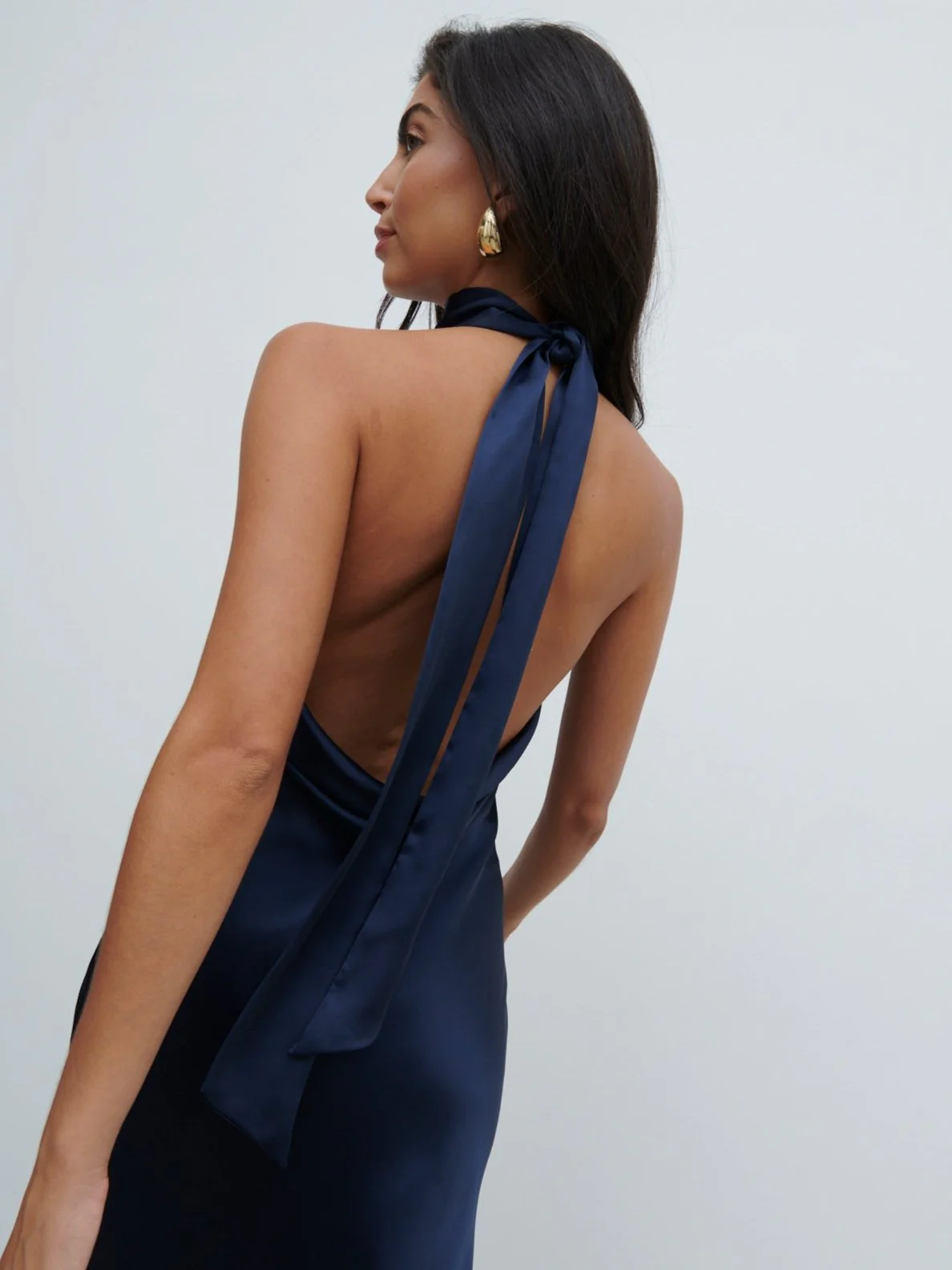 Raleigh Cowl Back Dress - Midnight Navy - Image 6
