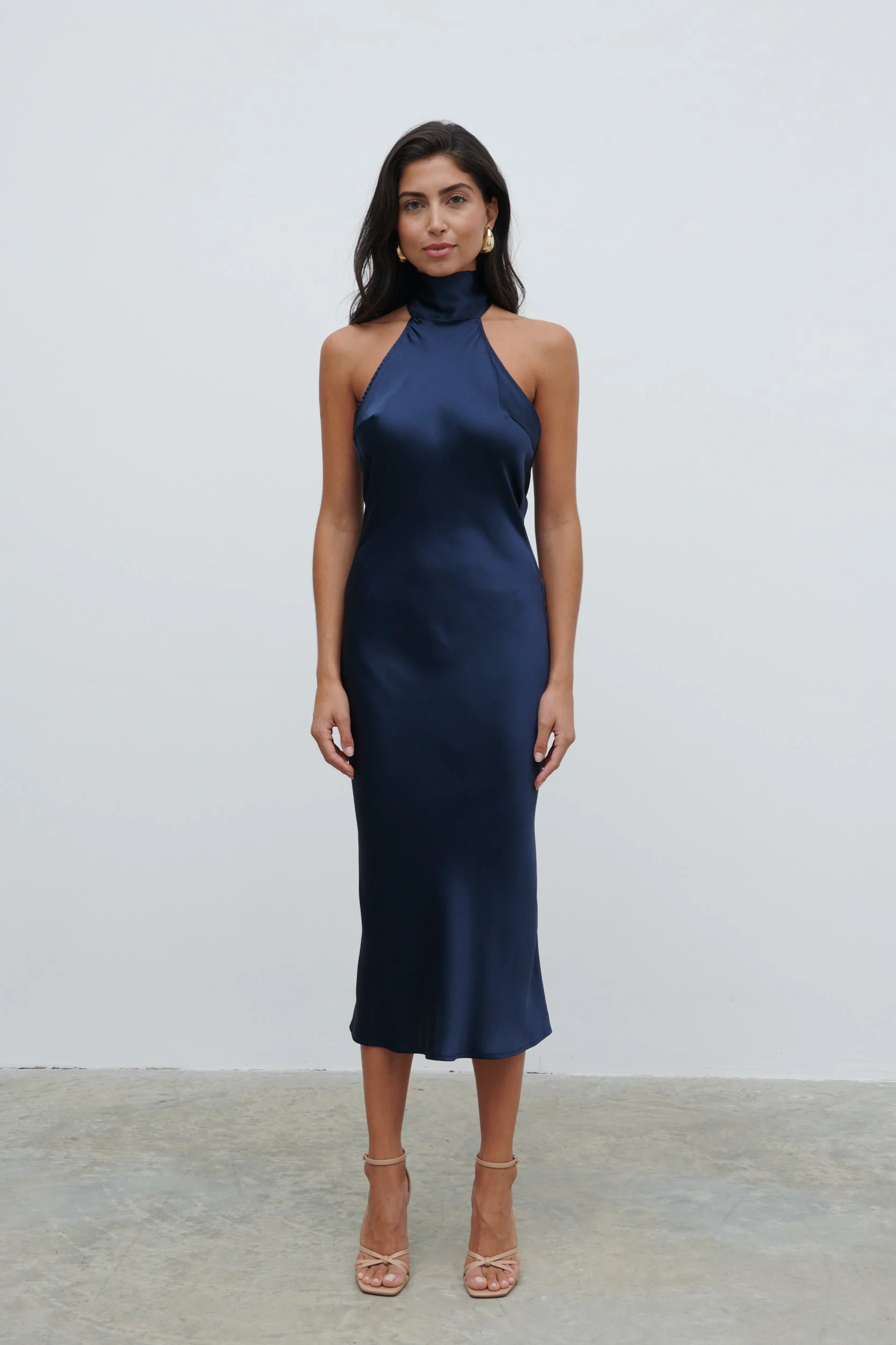 Raleigh Cowl Back Dress - Midnight Navy - Image 7