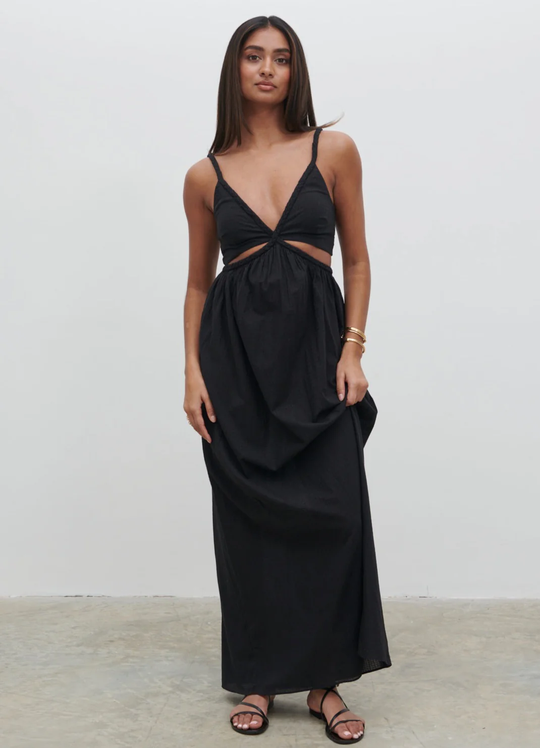 Ramona Cut Out Maxi Dress - Black - Image 3