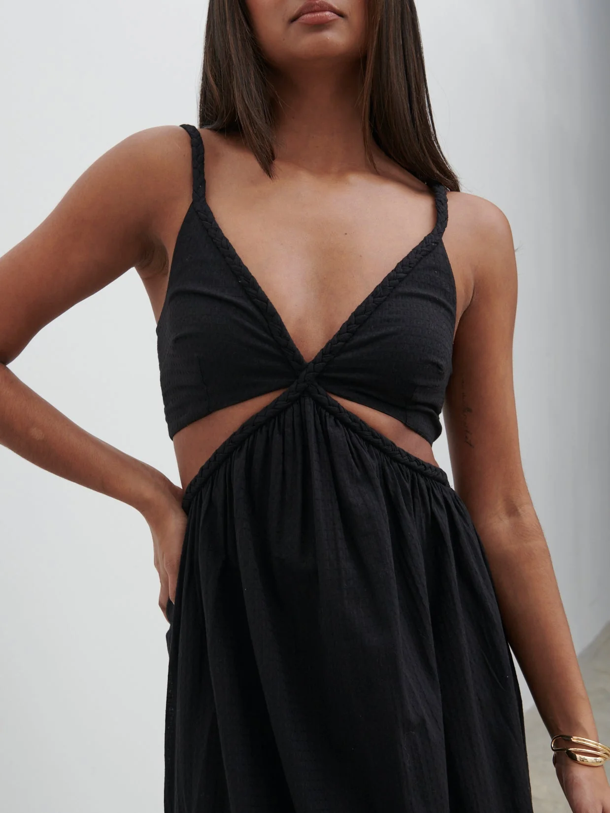 Ramona Cut Out Maxi Dress - Black - Image 4
