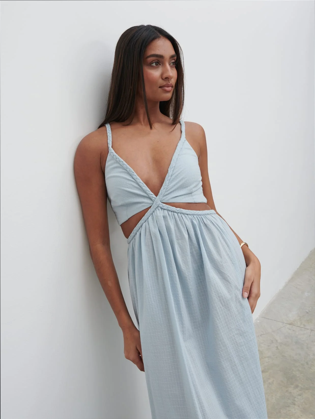 Ramona Cut Out Maxi Dress - Powder Blue - Image 2