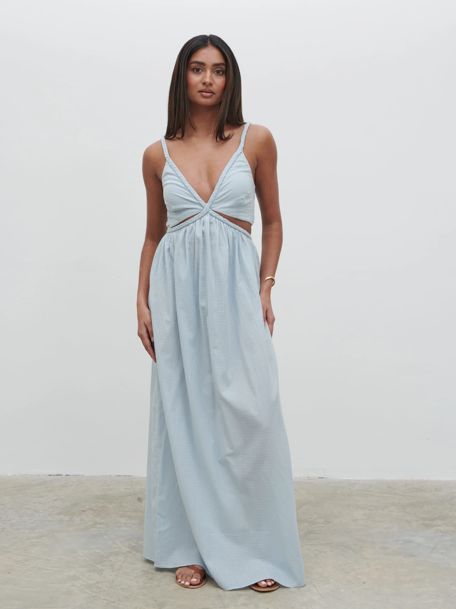 Ramona Cut Out Maxi Dress - Powder Blue - Image 4