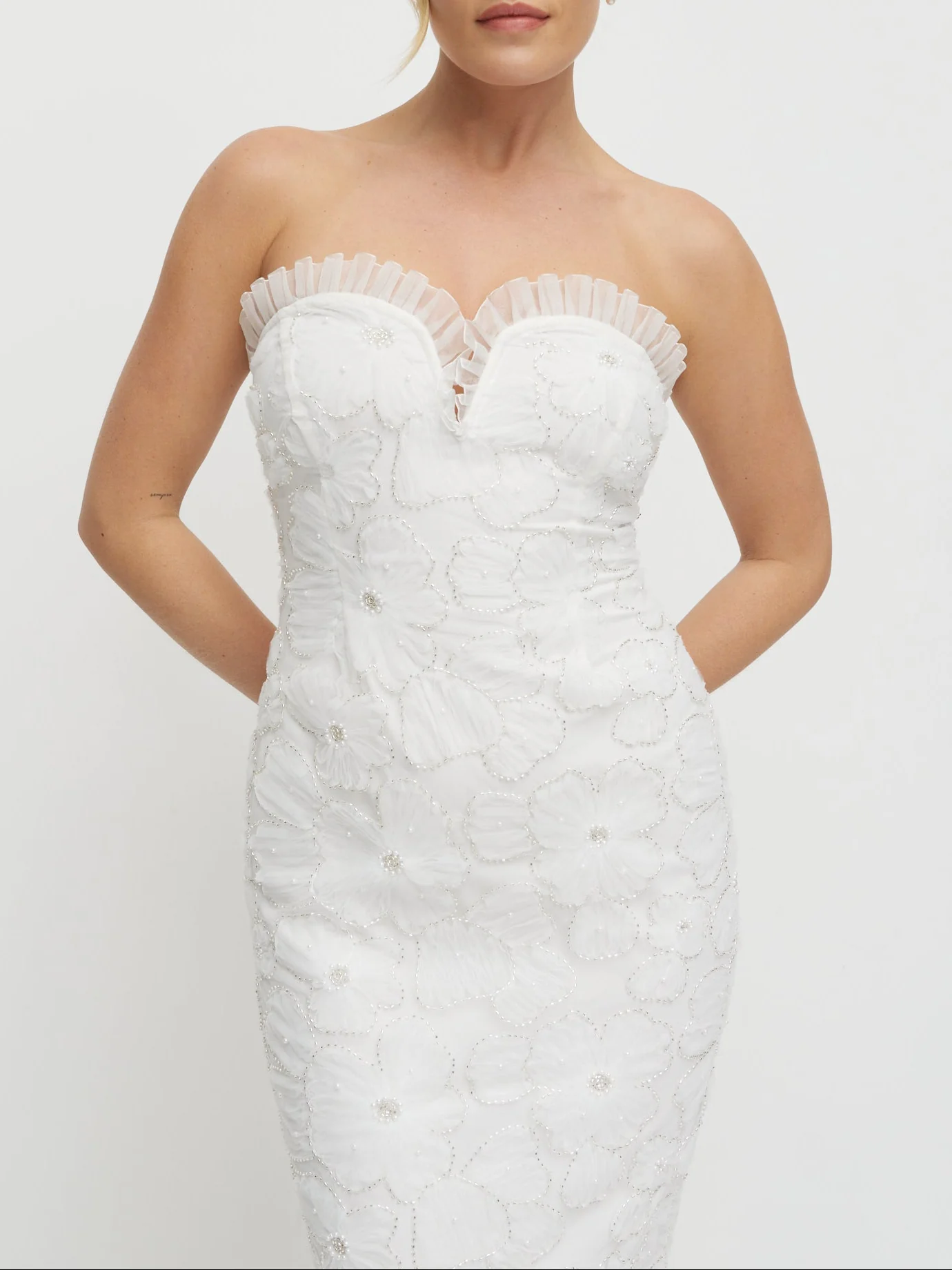 Ravenna Embellished Floral Midaxi Dress - Ivory - Image 6