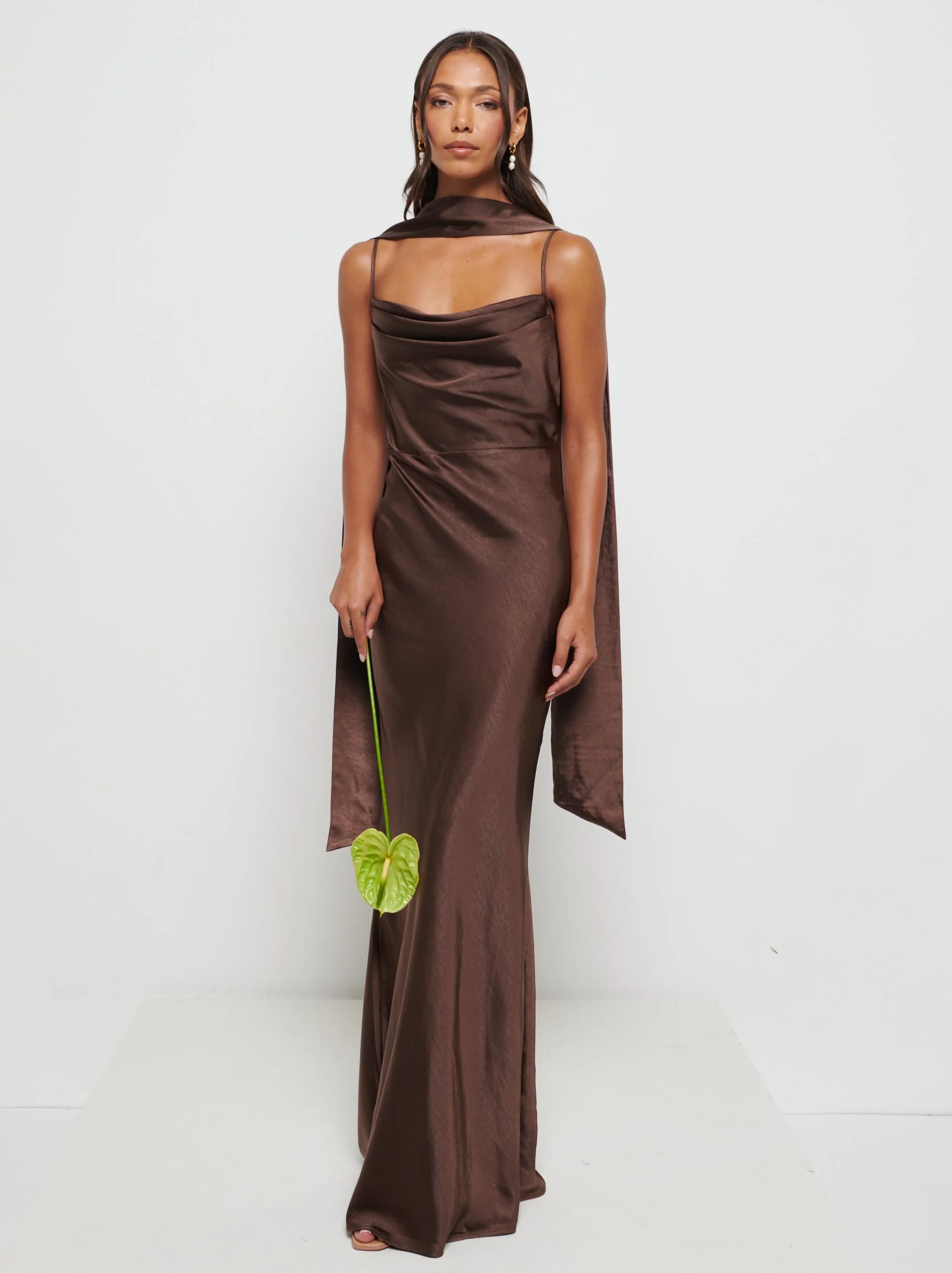 Recycled Chocolate Satin Swatch - Image 2