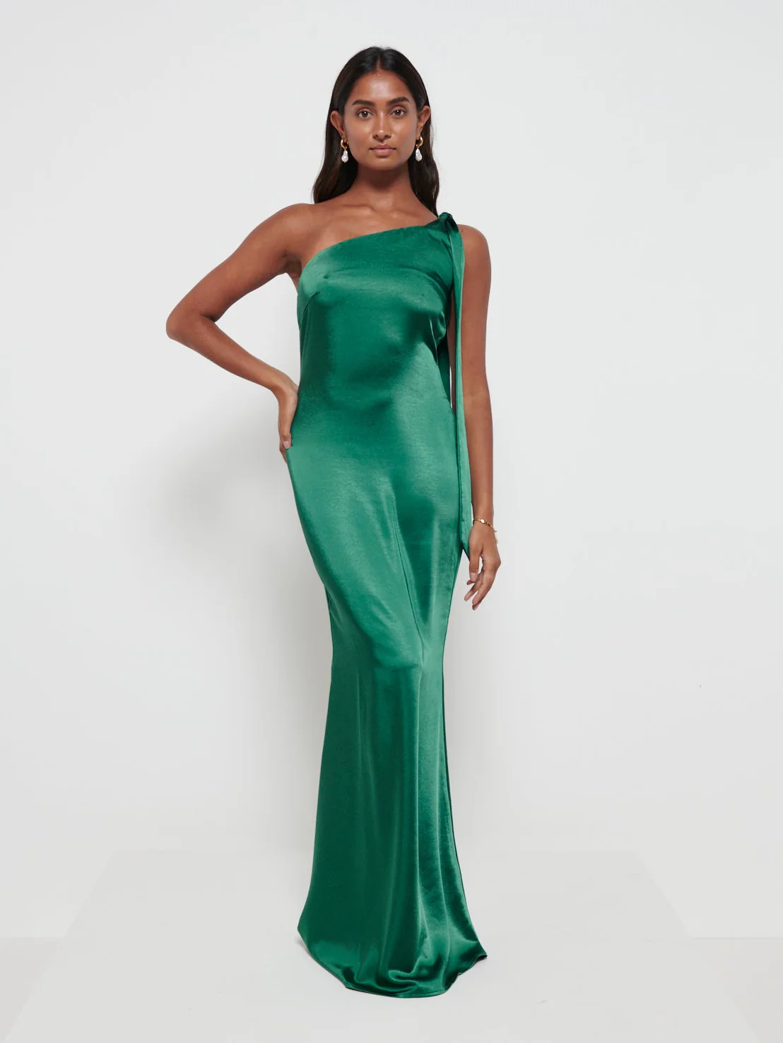 Recycled Satin Emerald Bridesmaid Swatch - Image 2