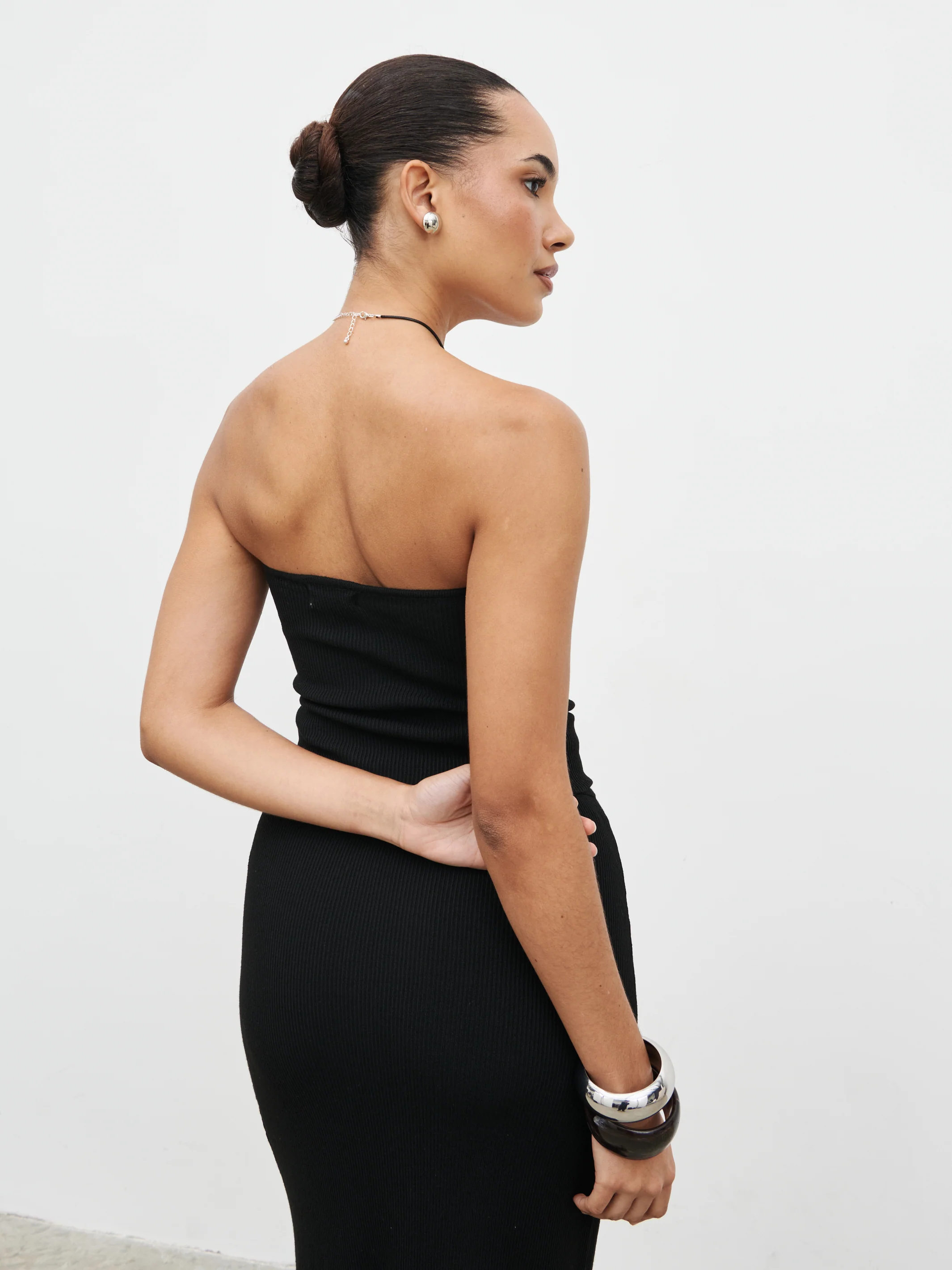 Reese Bandeau Knit Top - Black - Image 5