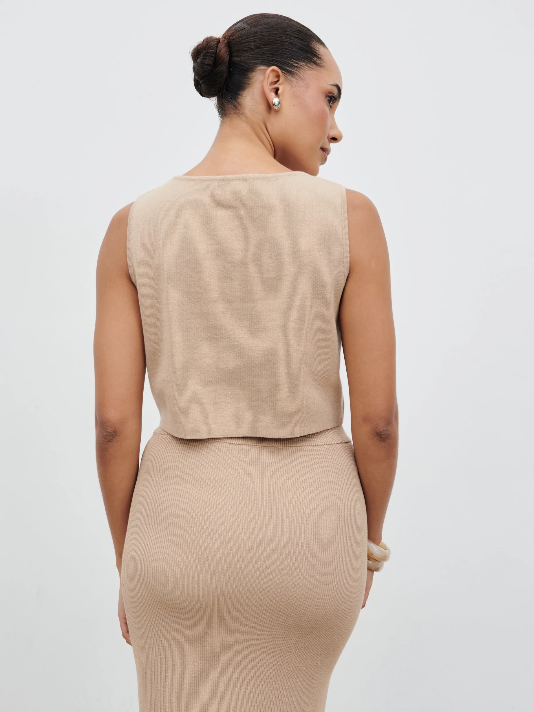 Reese Knit Waistcoat - Beige - Image 6
