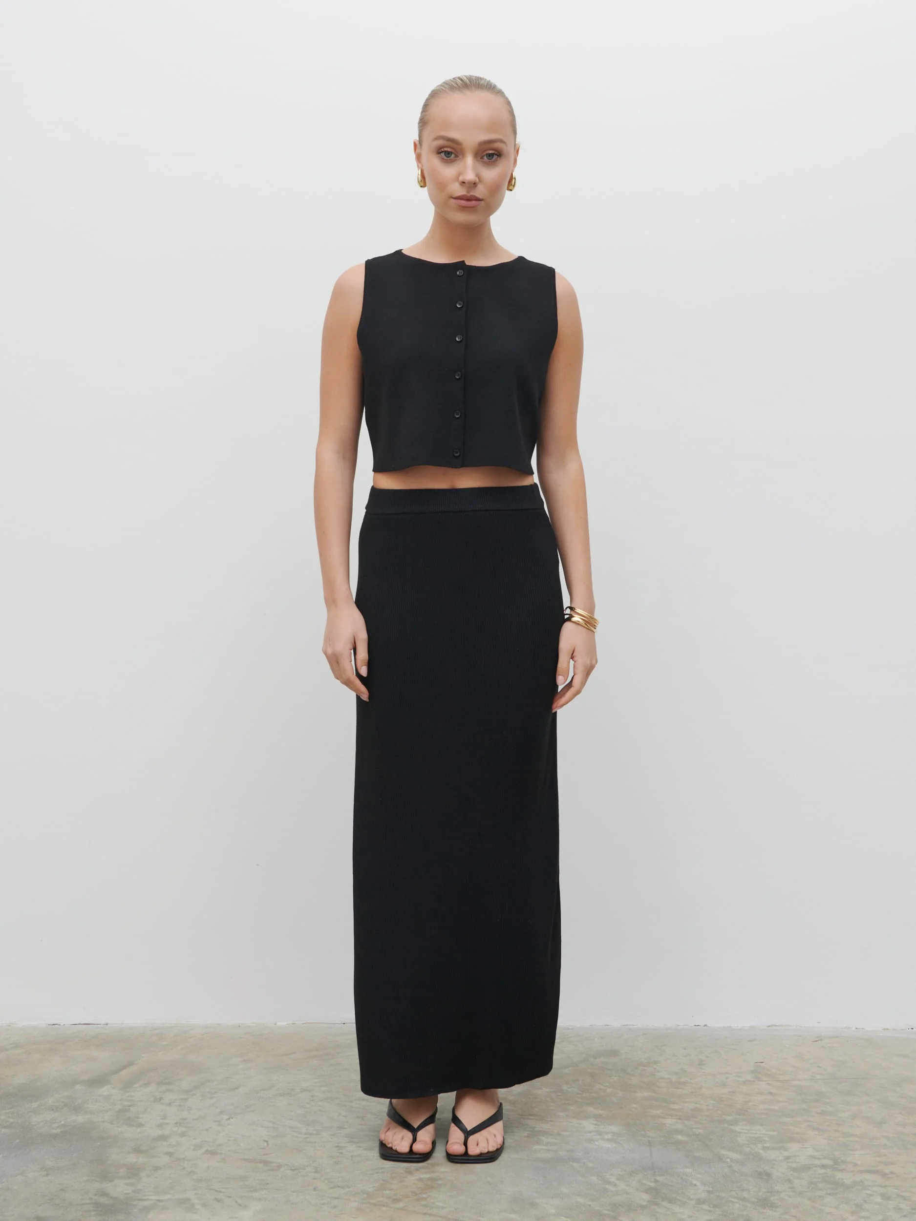 Reese Knit Waistcoat - Black - Image 6