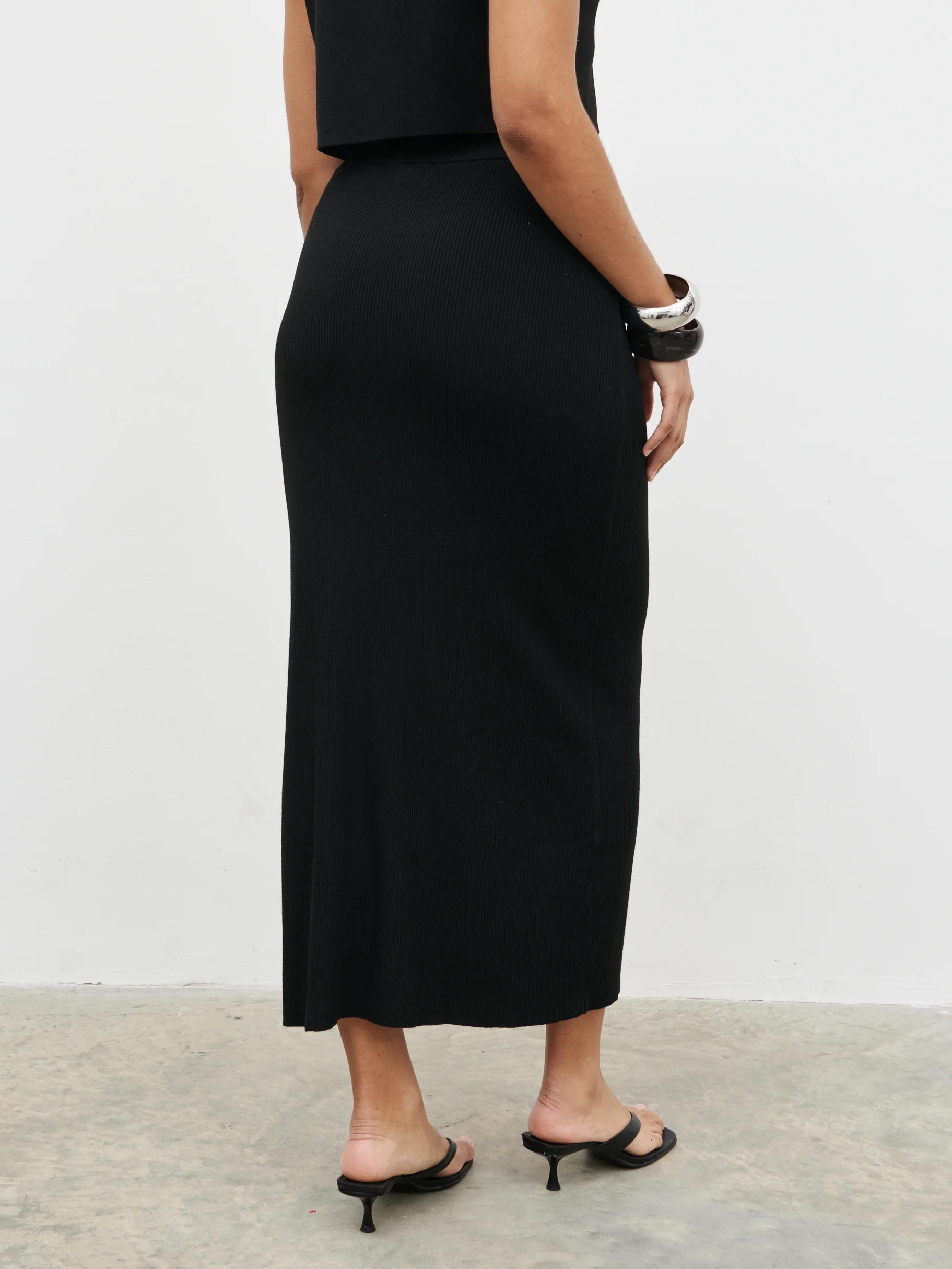 Reese Midaxi Knit Skirt - Black - Image 6