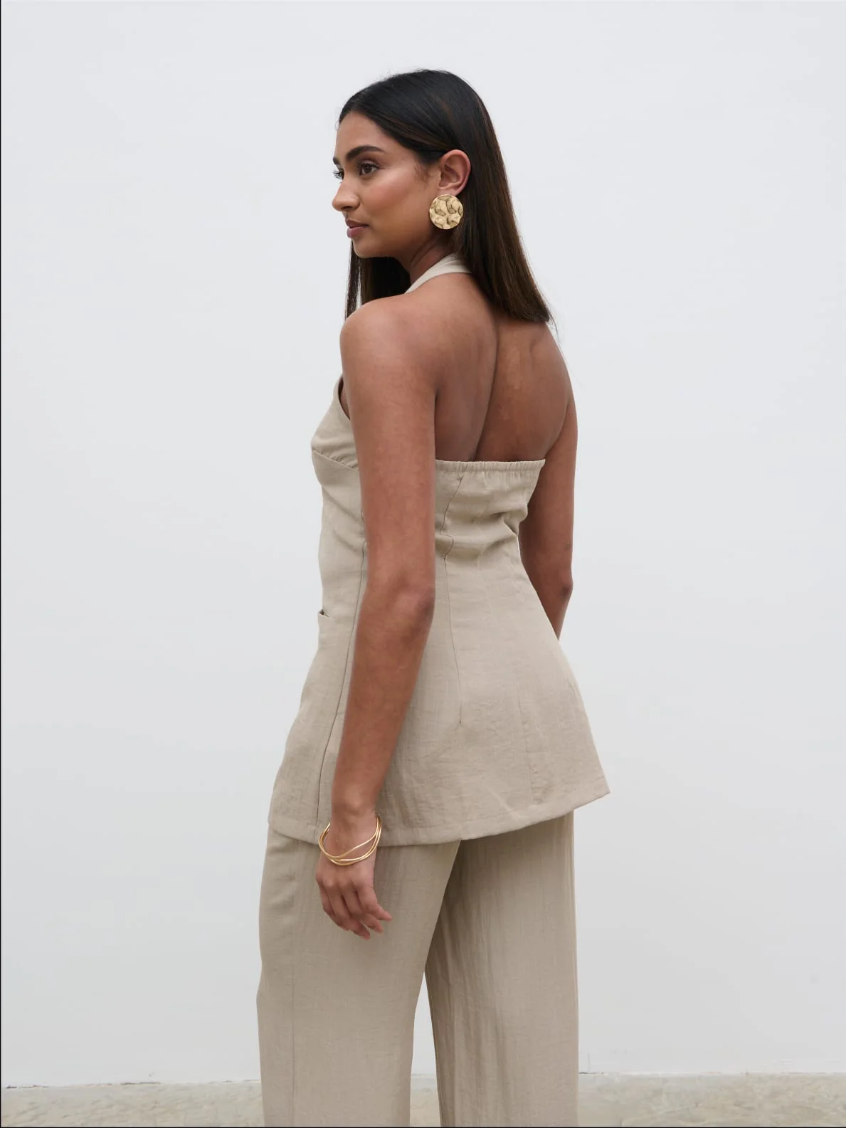 Remy Halterneck Waistcoat - Stone - Image 3
