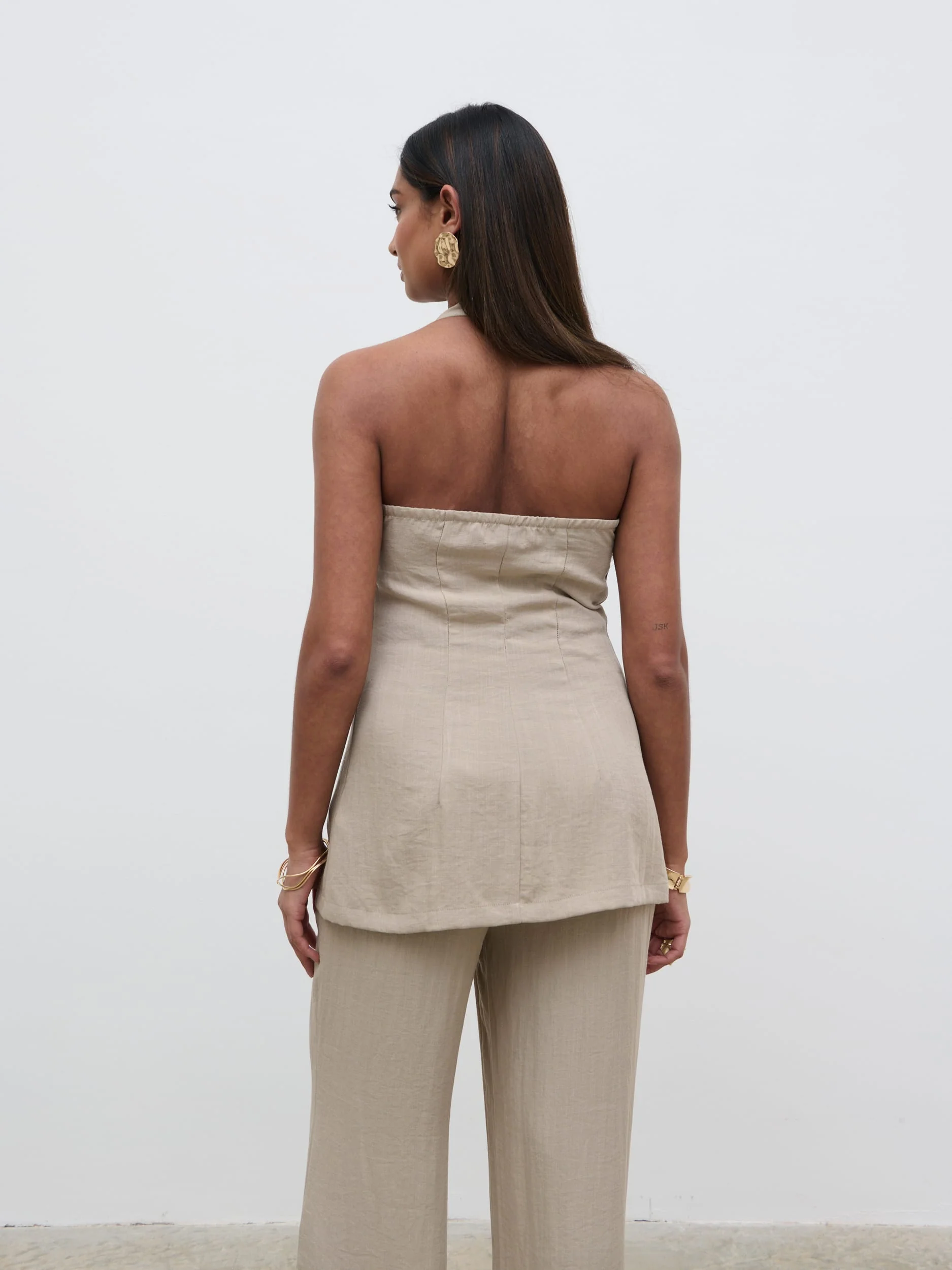 Remy Halterneck Waistcoat - Stone - Image 5