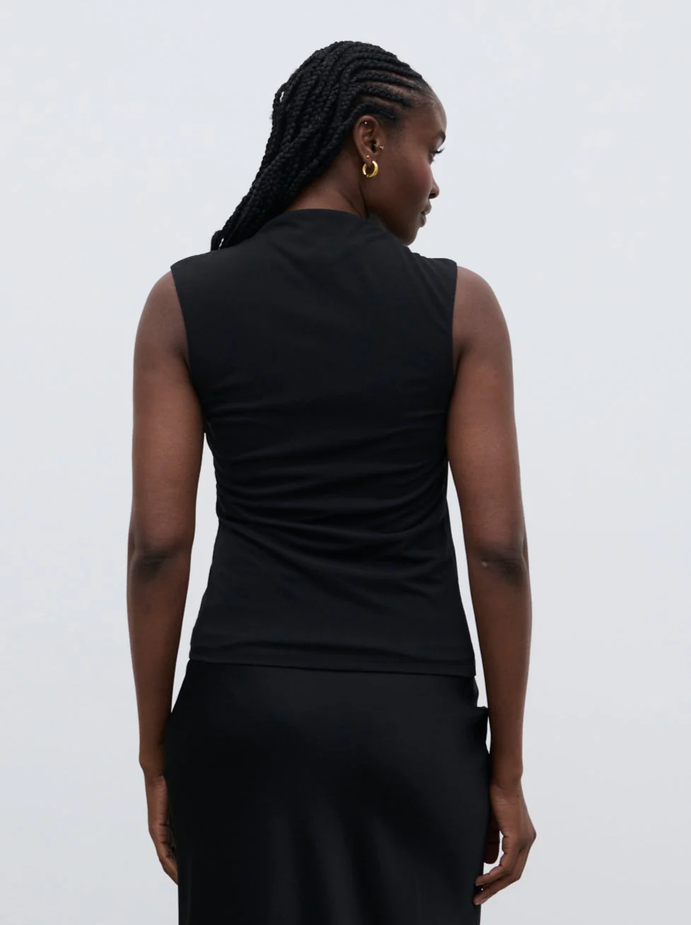 Rhea Jersey Sleeveless Top - Black - Image 4