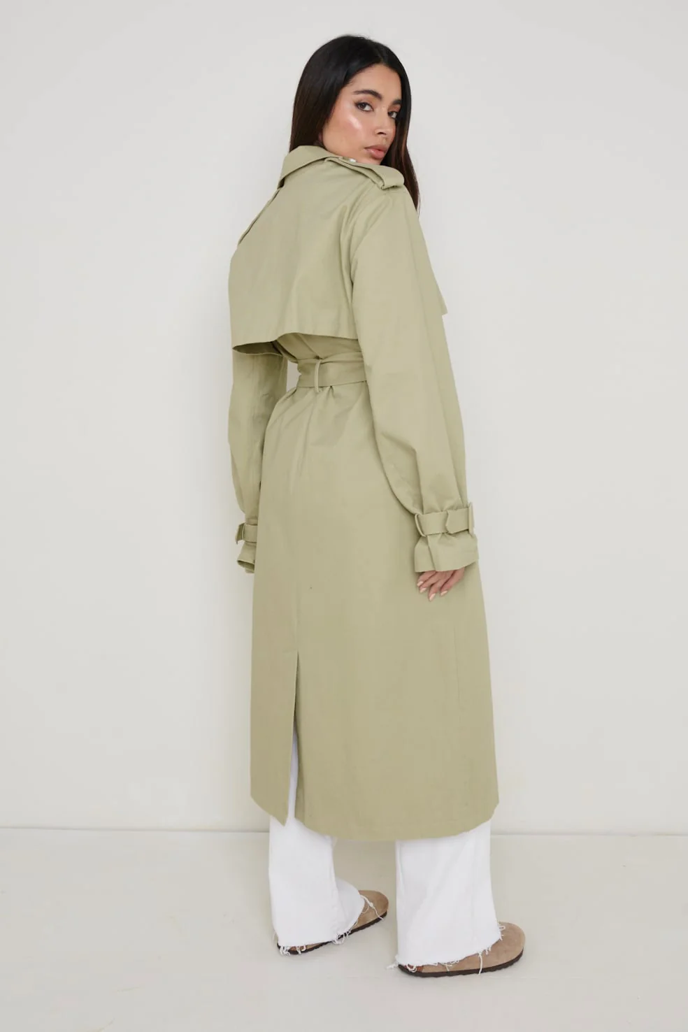 River Oversized Trench - Olive - Image 3