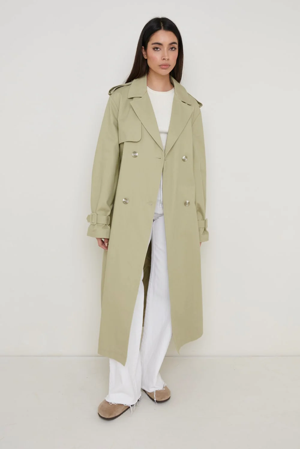 River Oversized Trench - Olive - Image 4