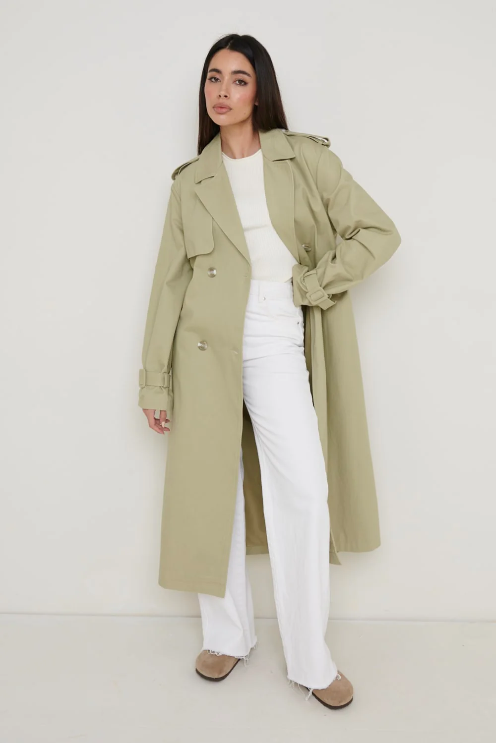 River Oversized Trench - Olive - Image 5