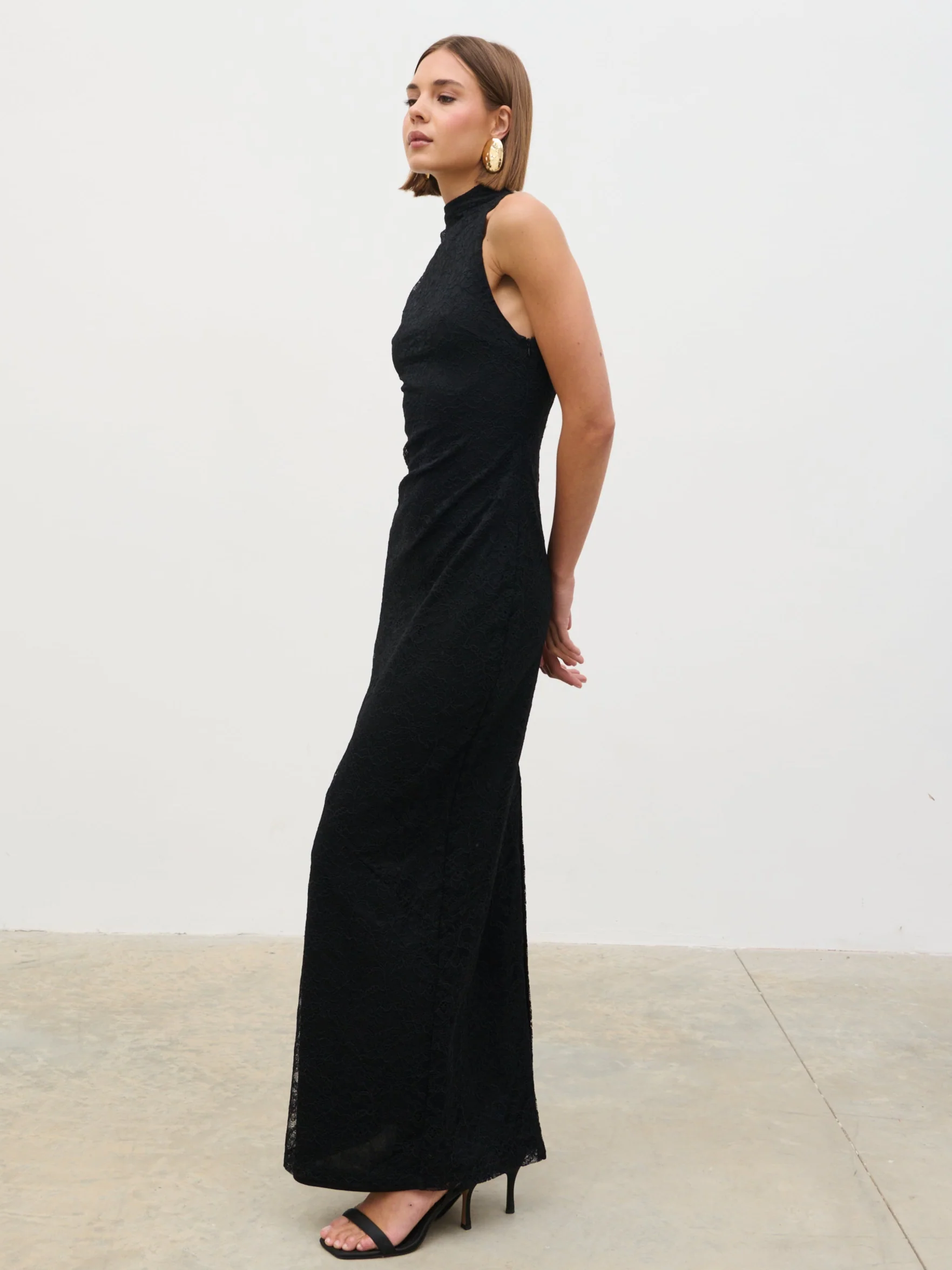 Rosalee Lace Maxi Dress - Black - Image 3