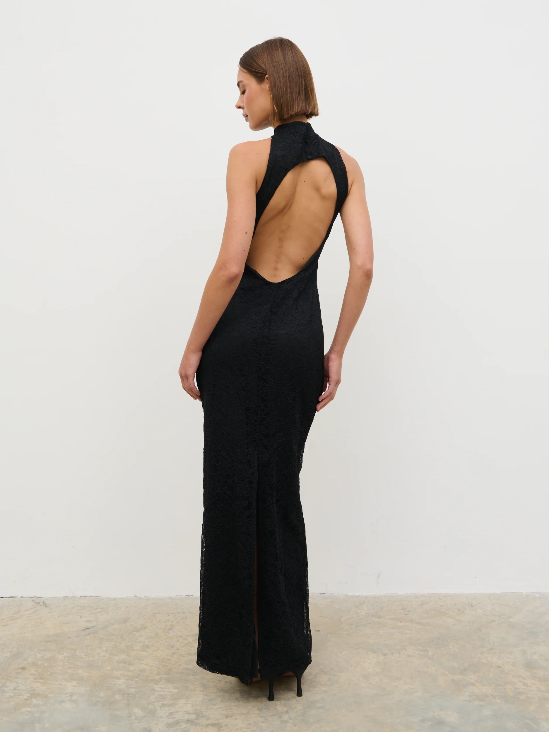 Rosalee Lace Maxi Dress - Black - Image 4