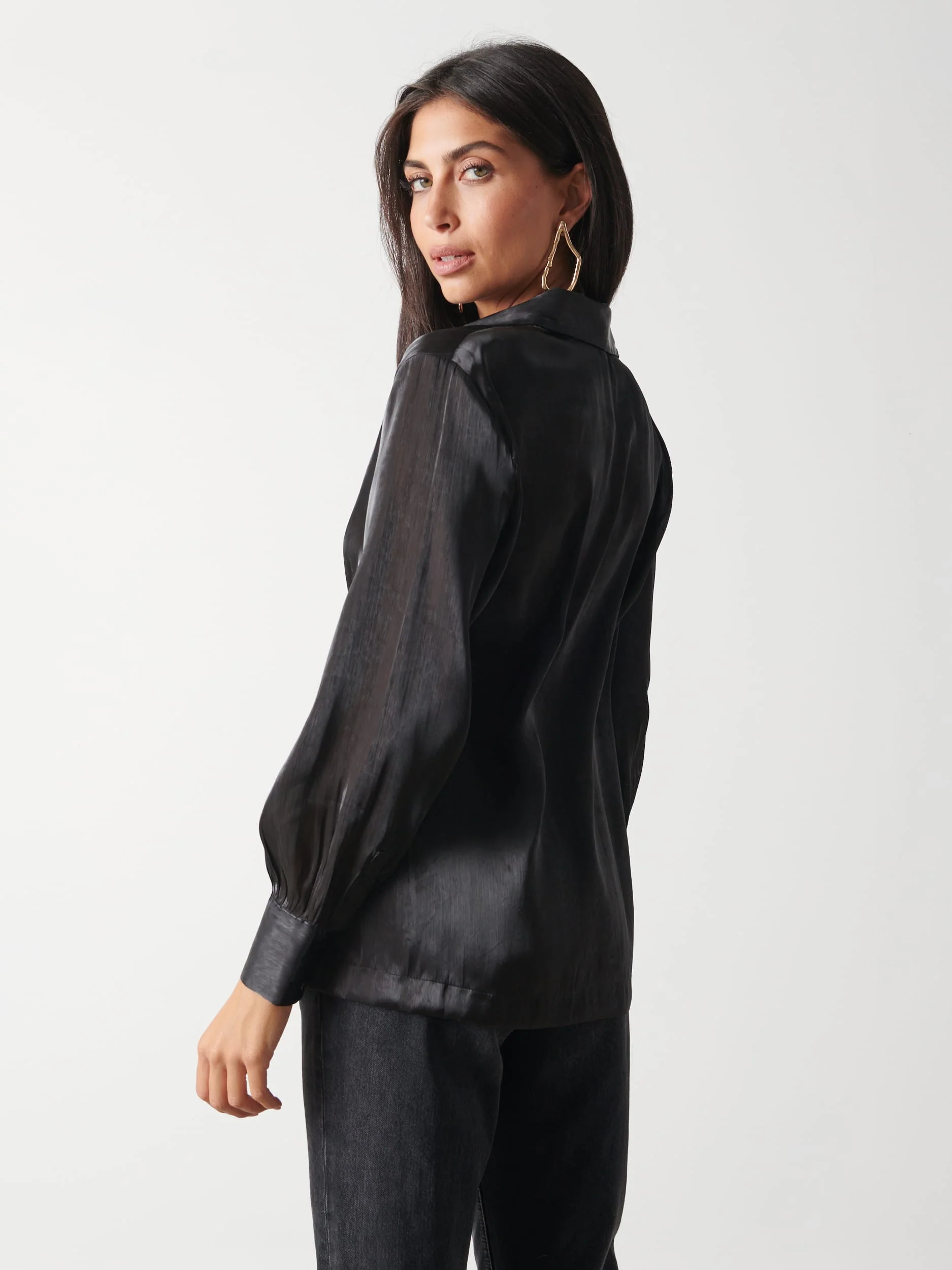 Rosalie Collared Blouse - Black - Image 4