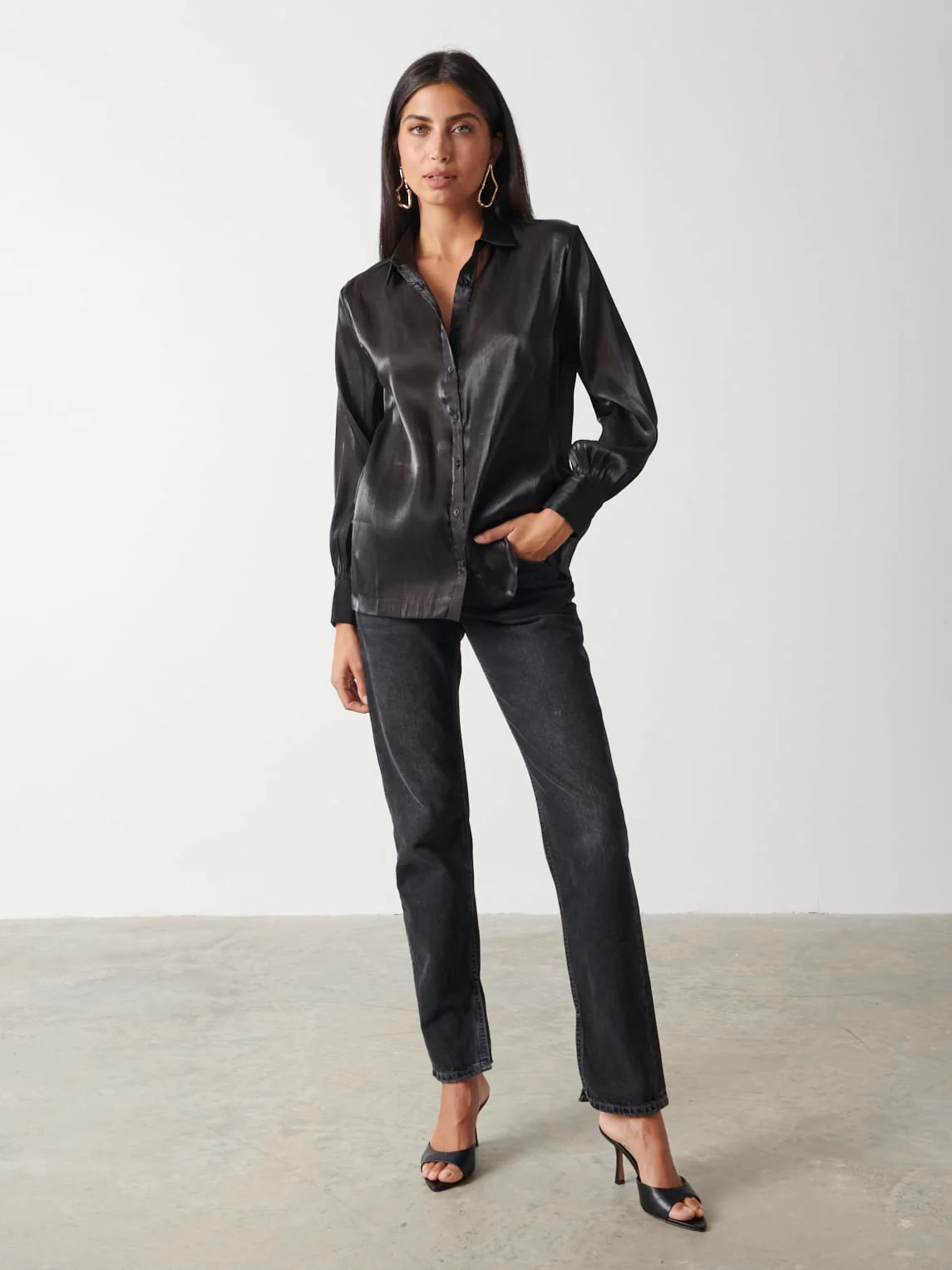 Rosalie Collared Blouse - Black - Image 6