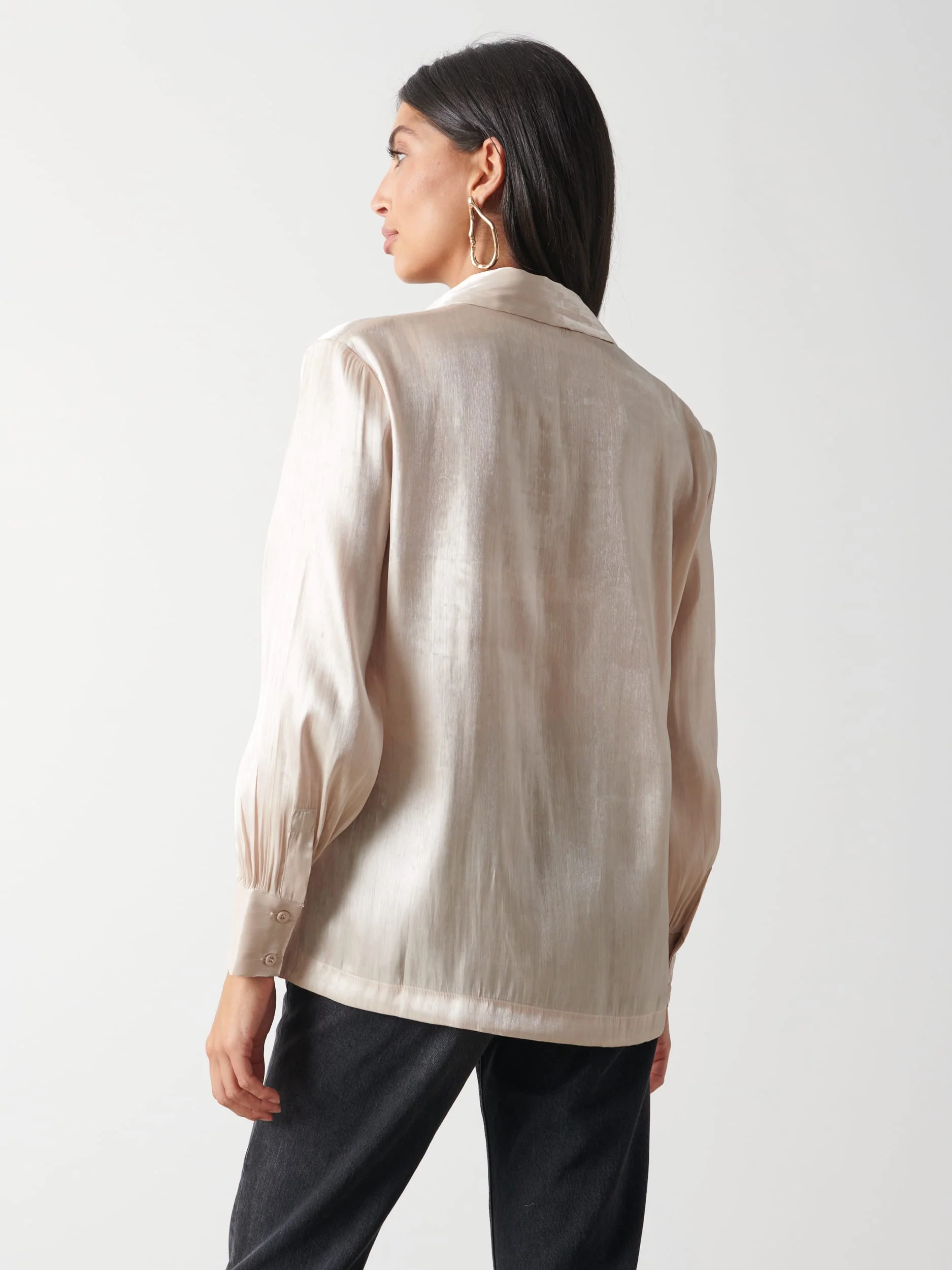 Rosalie Collared Blouse - Champagne Gold - Image 3