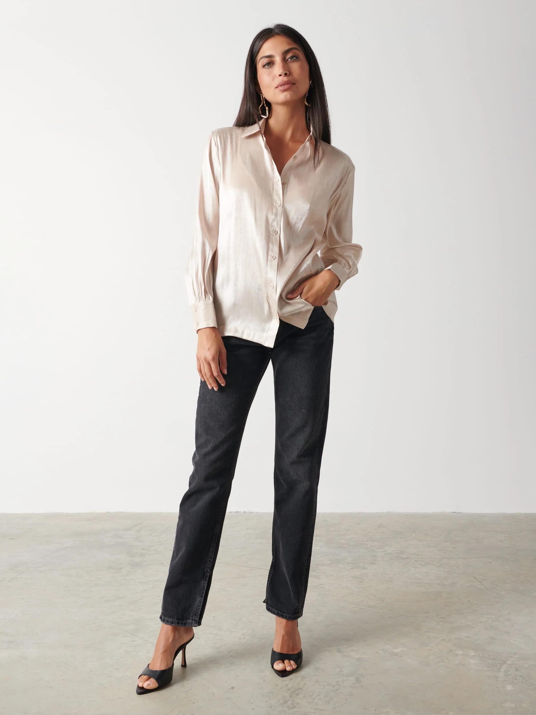 Rosalie Collared Blouse - Champagne Gold - Image 5