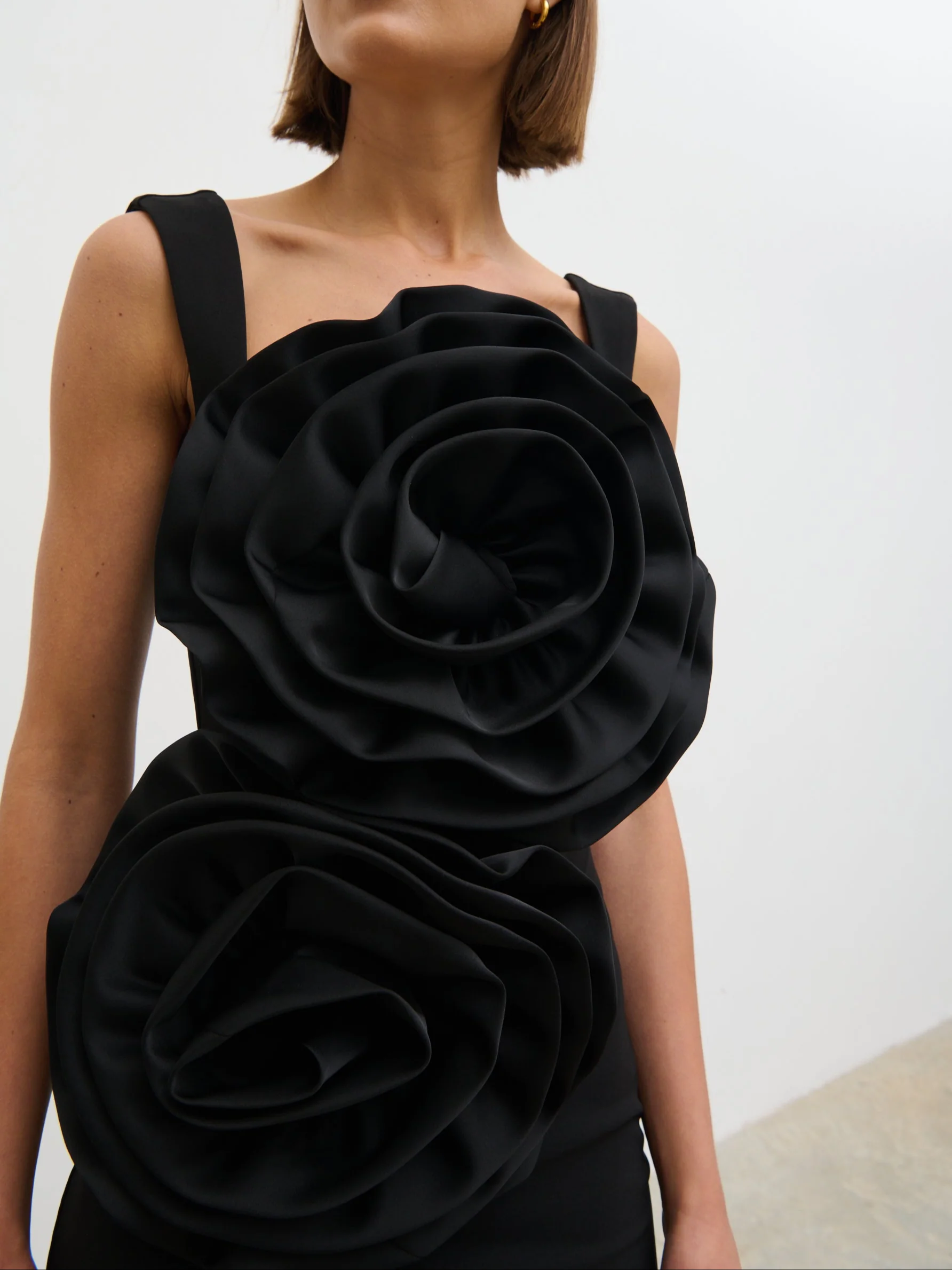 Rowena Corsage Mini Dress - Black - Image 3