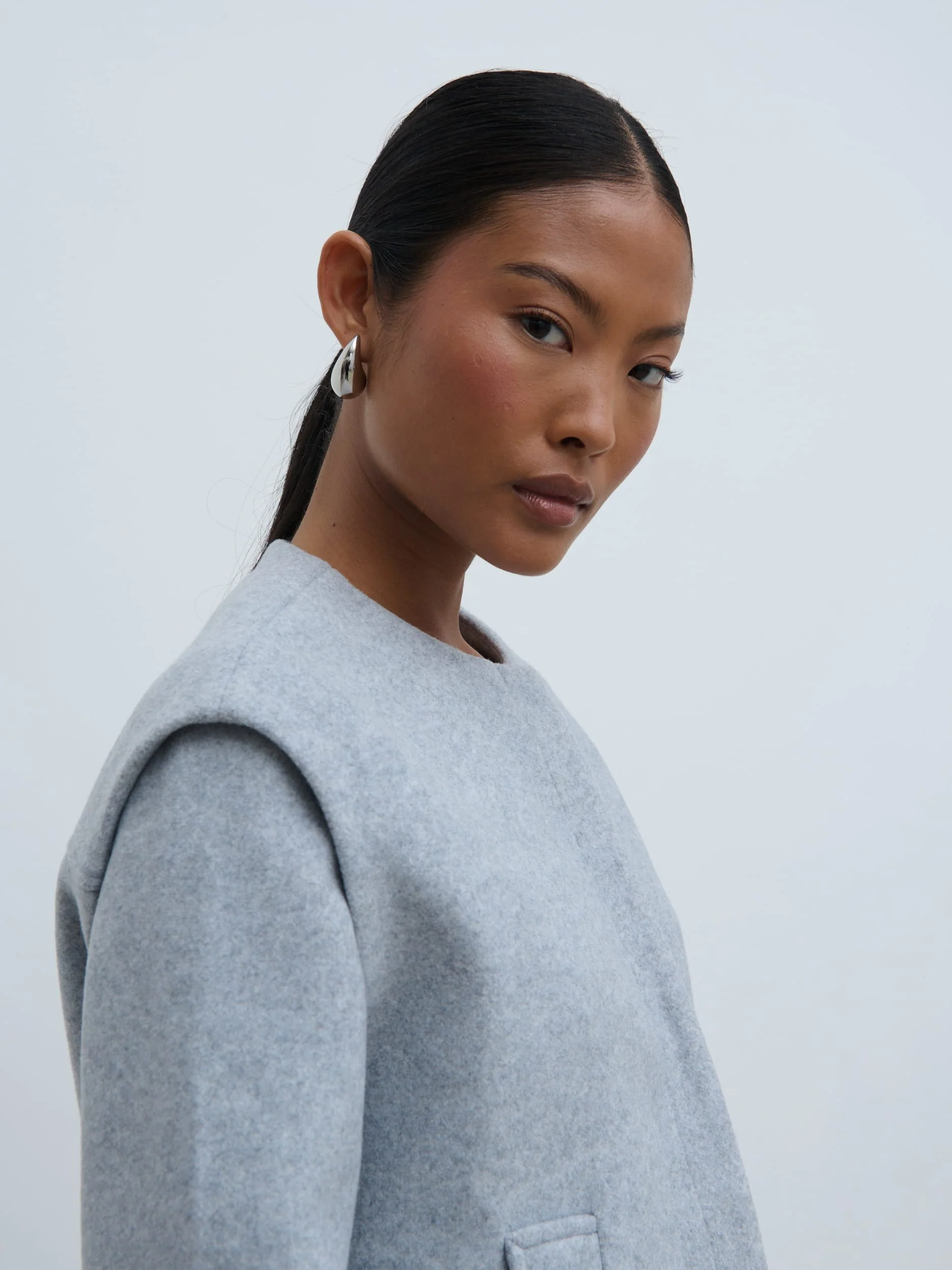 Rudy Cropped Boxy Jacket - Grey Marl - Image 4