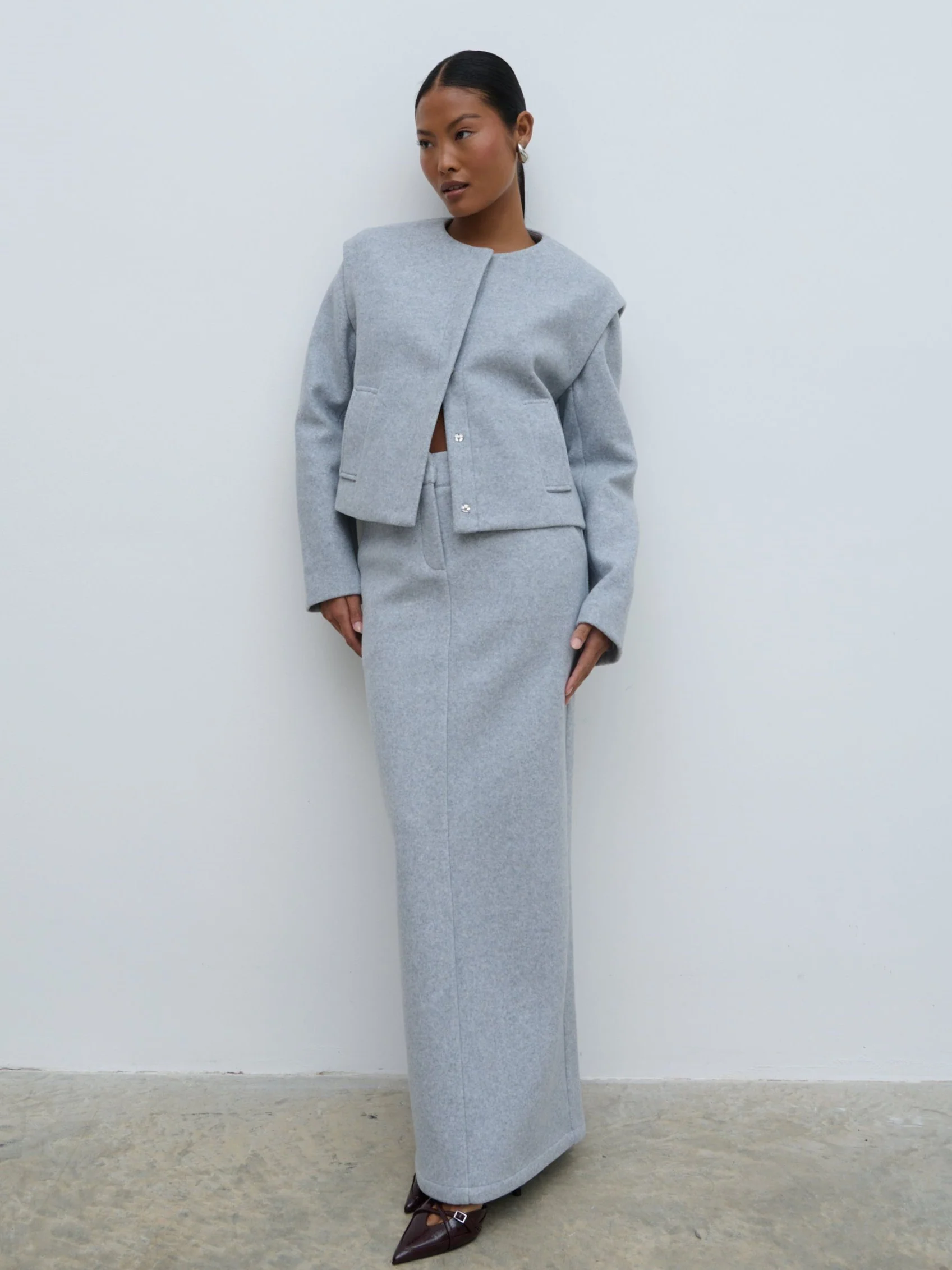 Rudy Tailored Skirt - Grey Marl - Image 3