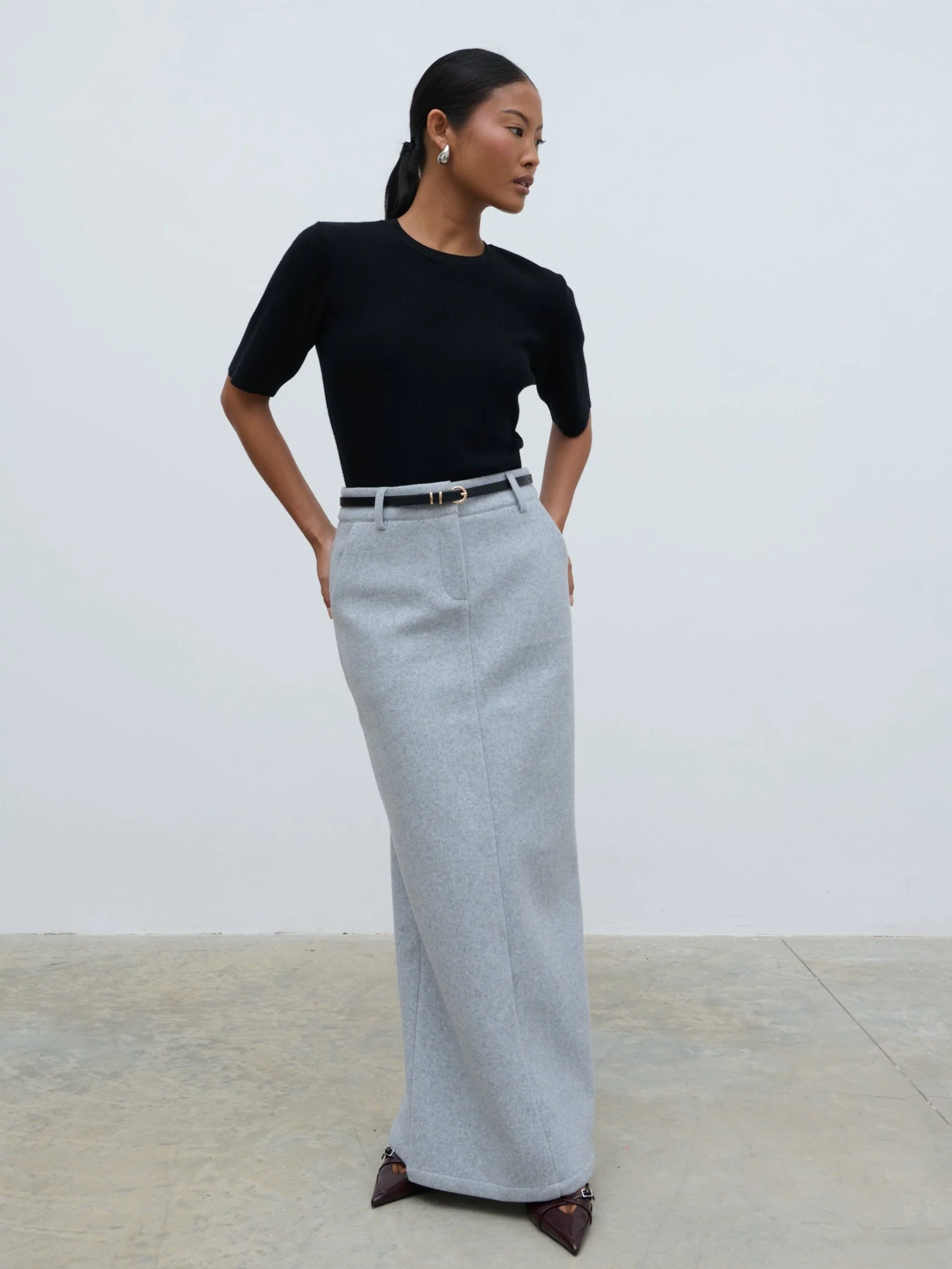 Rudy Tailored Skirt - Grey Marl - Image 6
