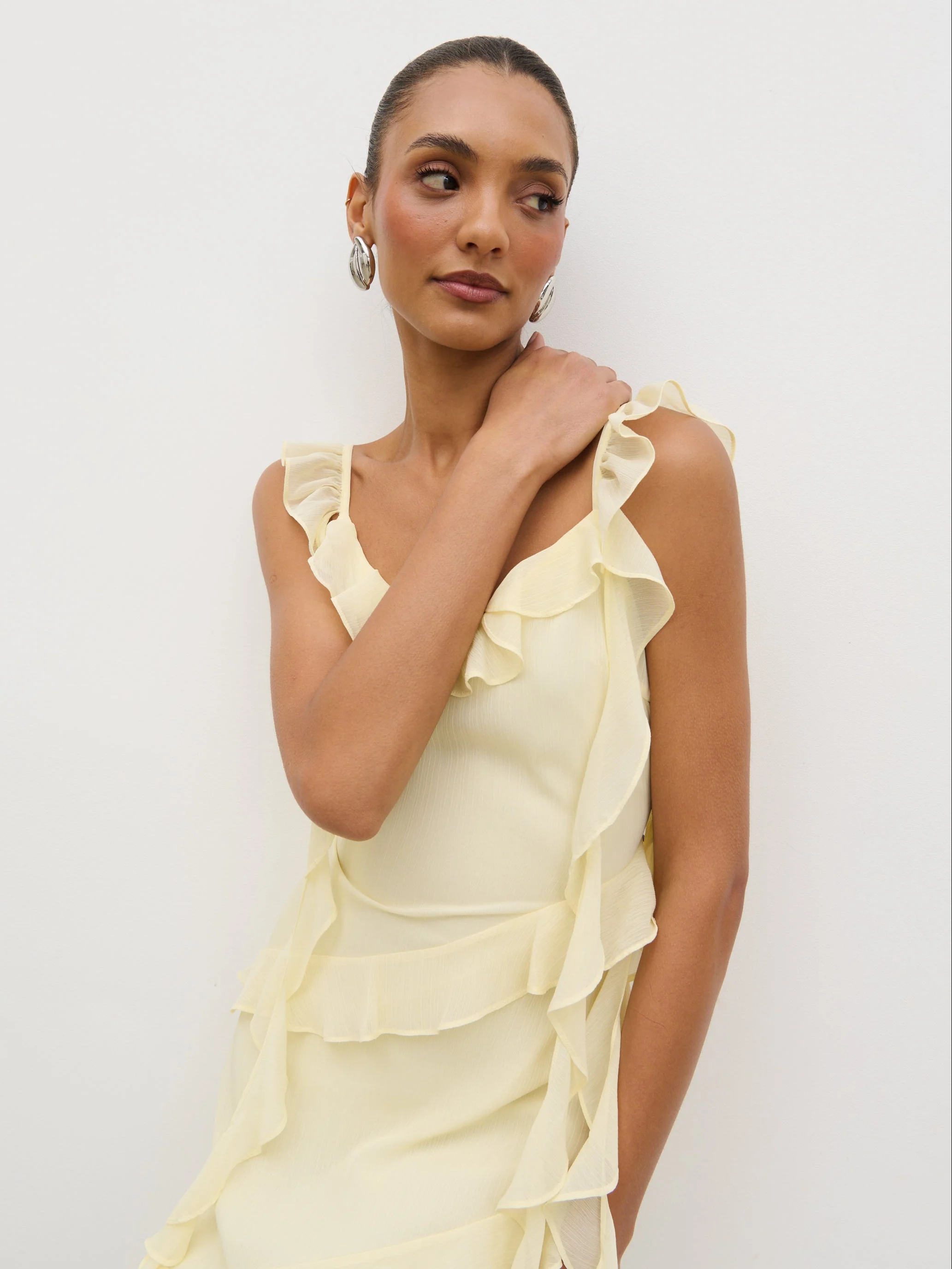 Rue Ruffle Maxi Dress - Lemon - Image 2