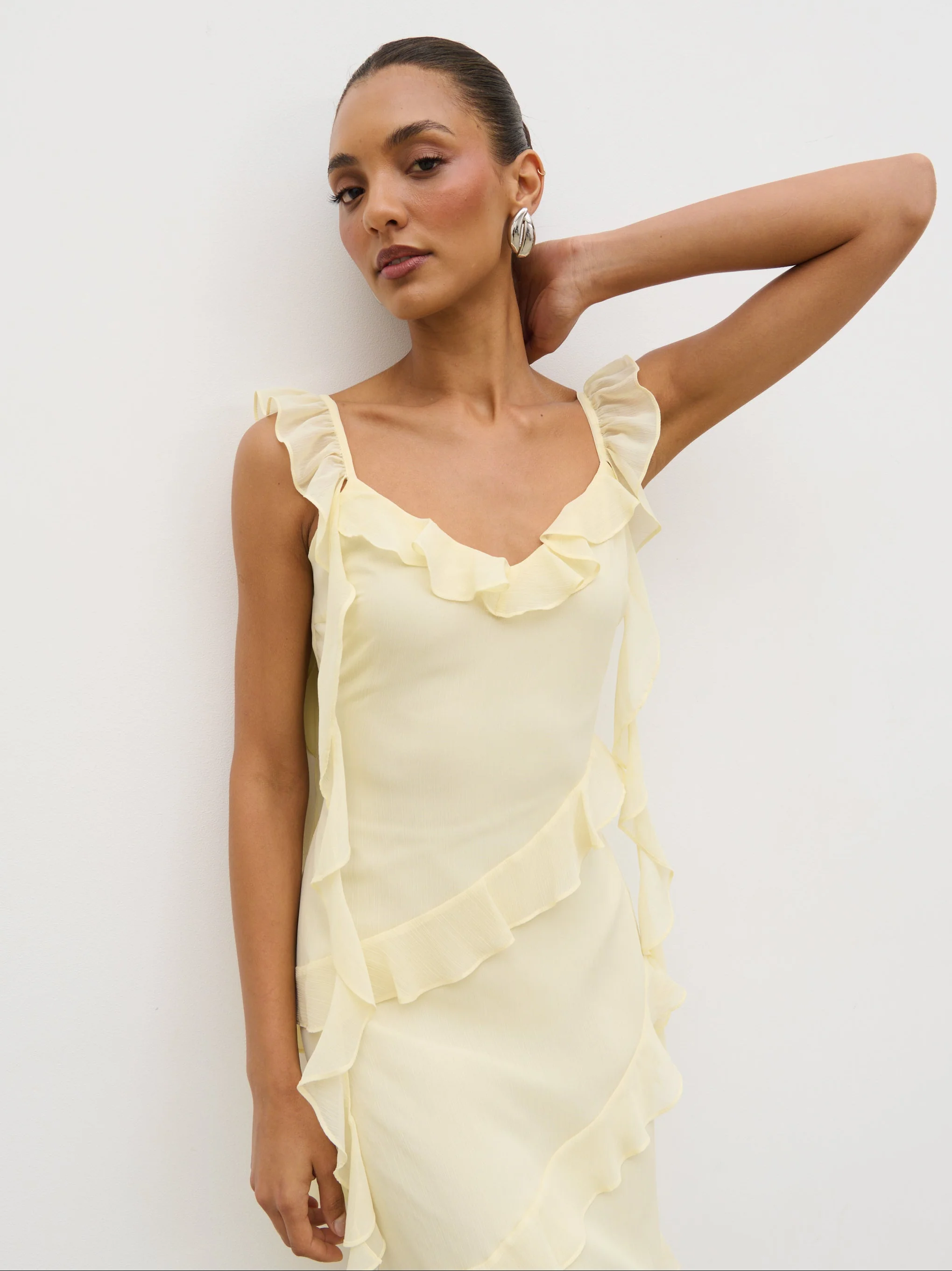 Rue Ruffle Maxi Dress - Lemon - Image 5