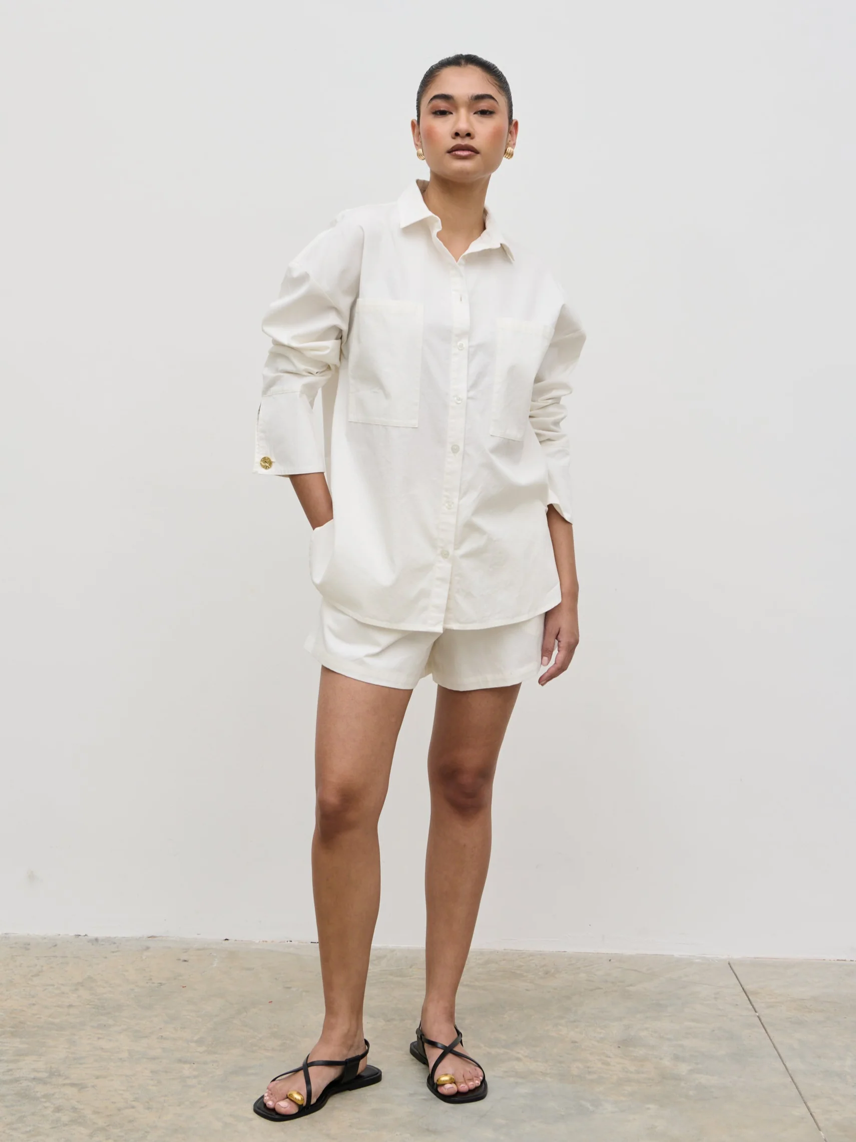 Ryleigh Cotton Poplin Shirt - White - Image 2