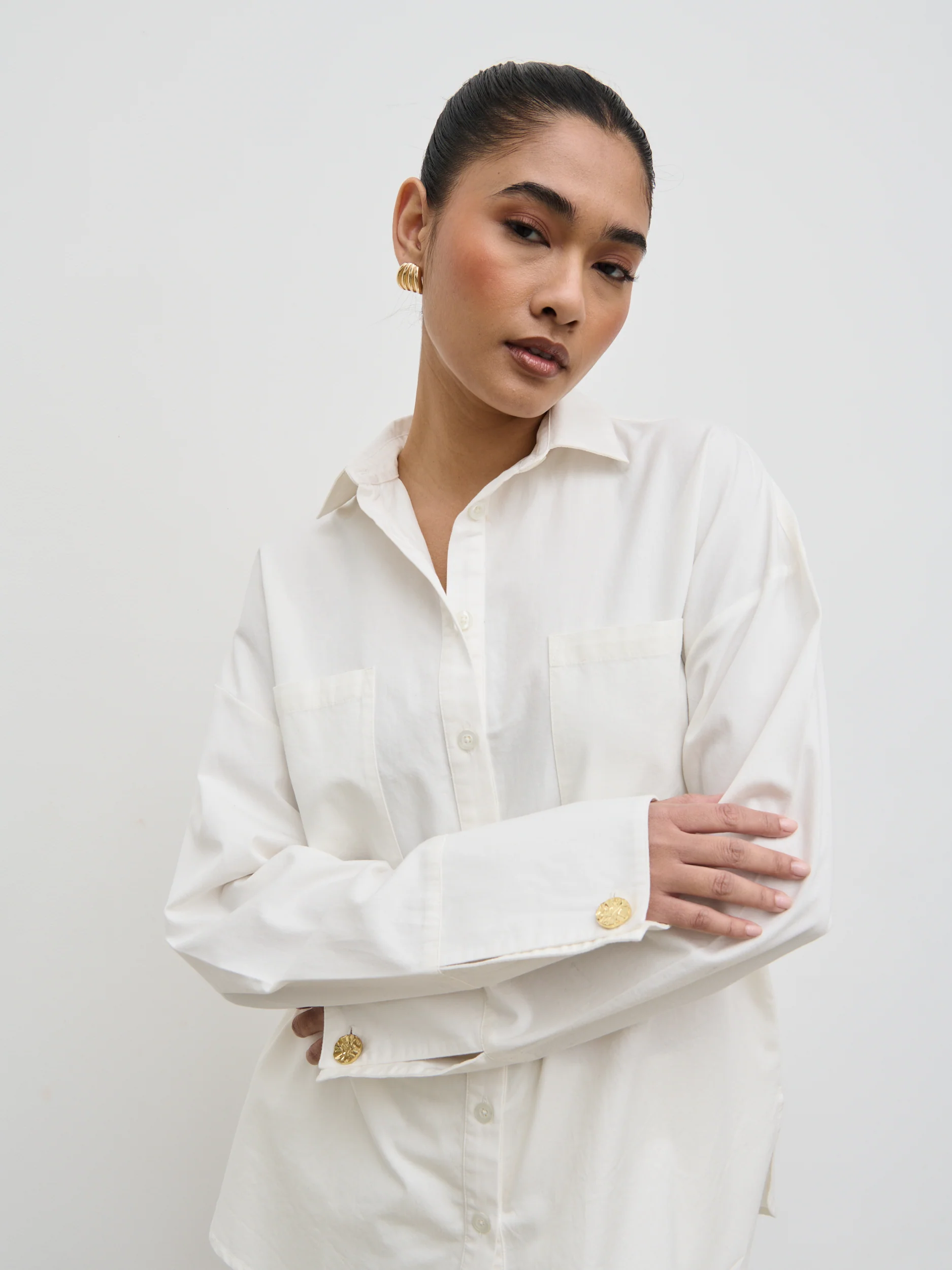 Ryleigh Cotton Poplin Shirt - White - Image 5
