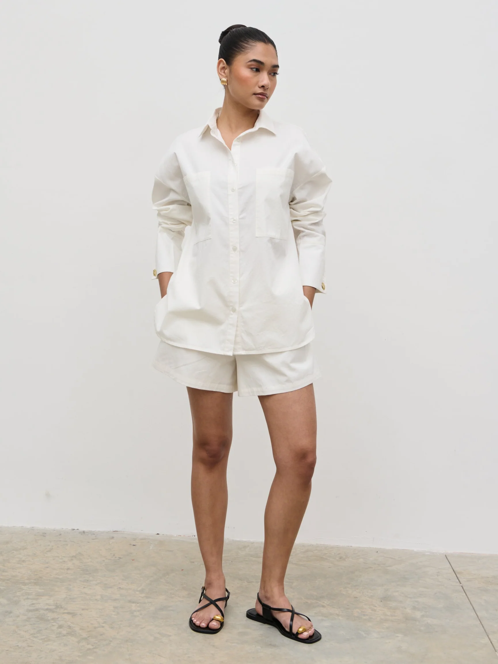 Ryleigh Cotton Poplin Shirt - White - Image 7