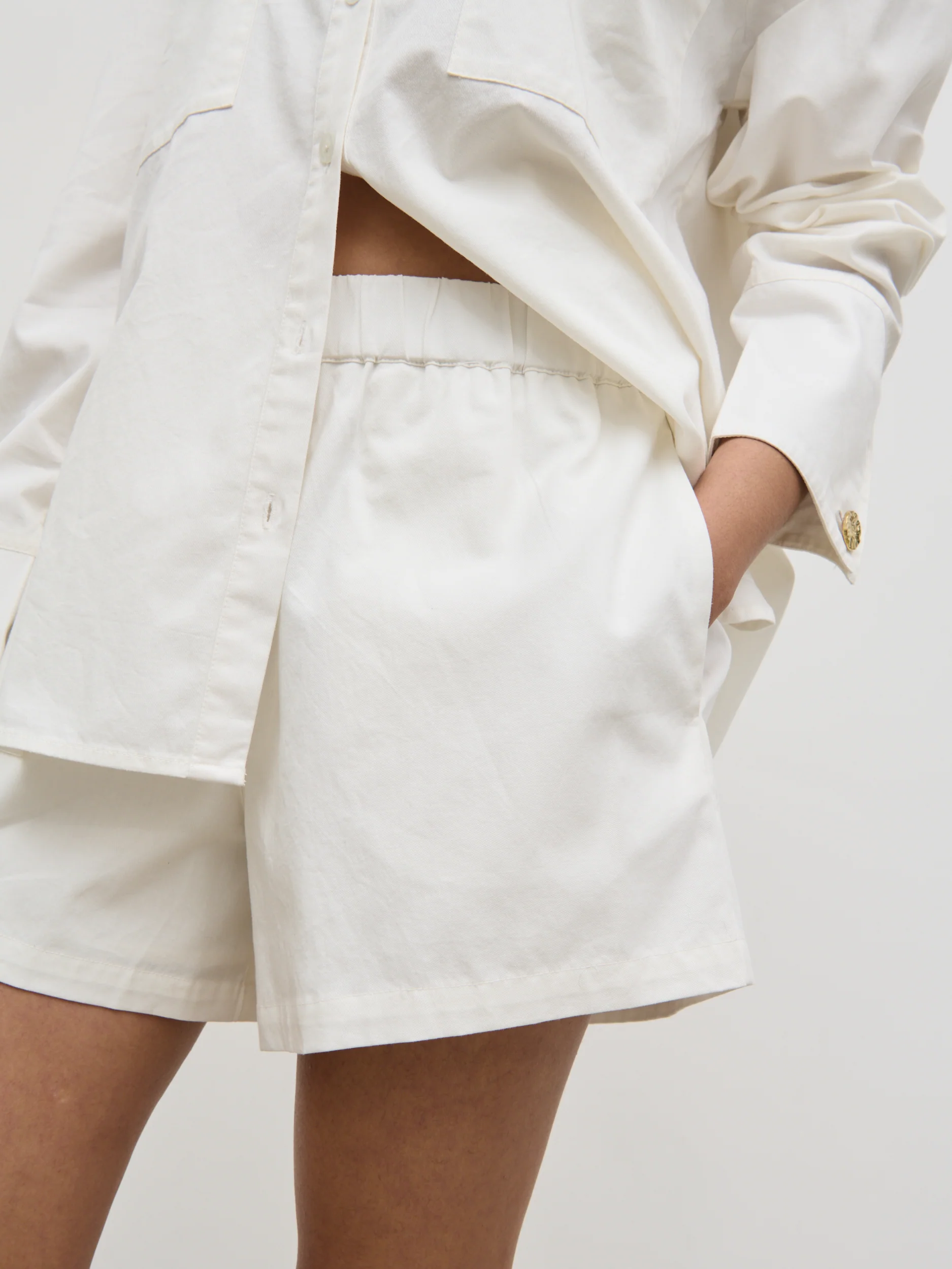 Ryleigh Cotton Shorts - White - Image 3
