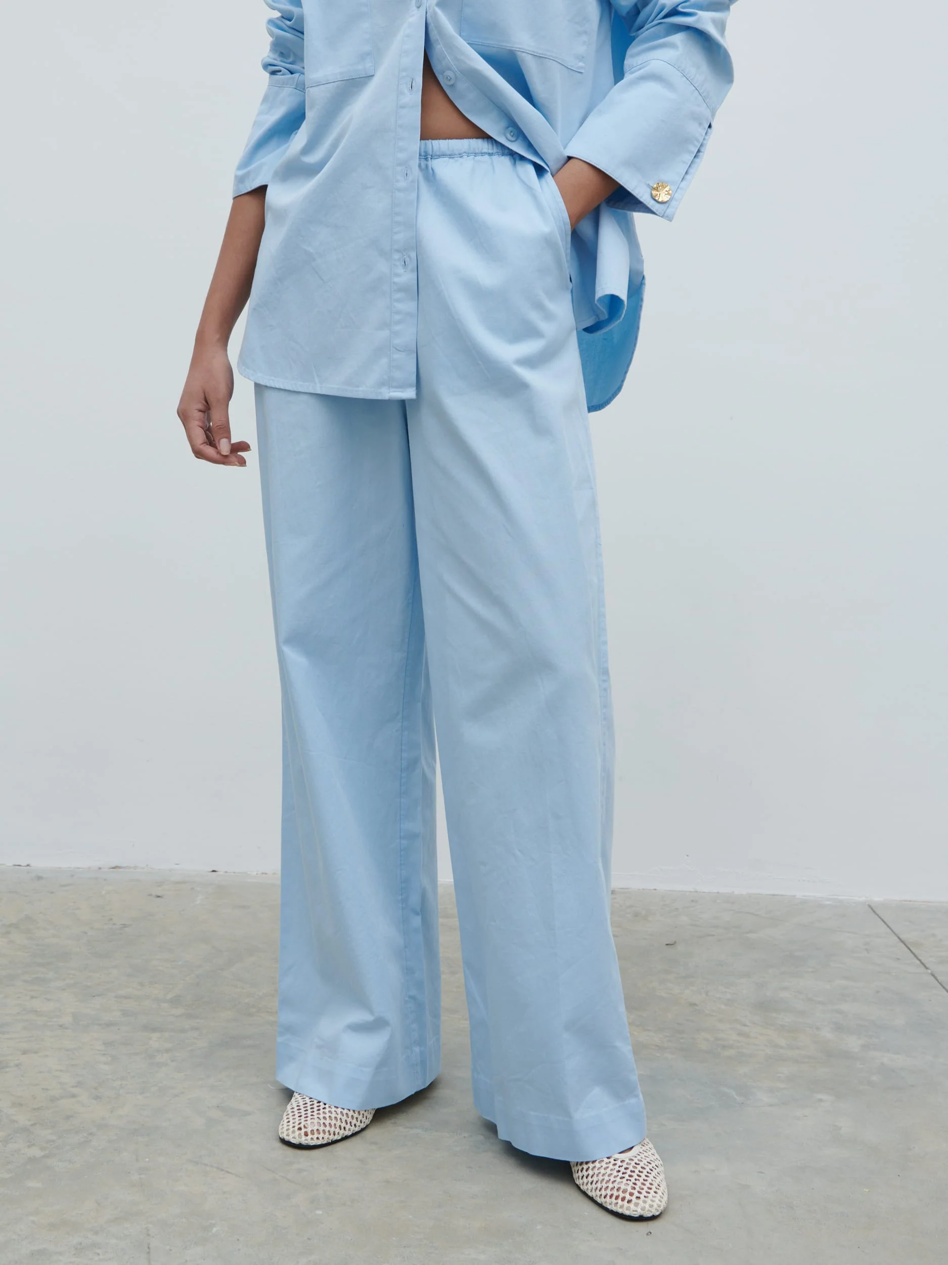 Ryleigh Cotton Trousers - Light Blue - Image 2