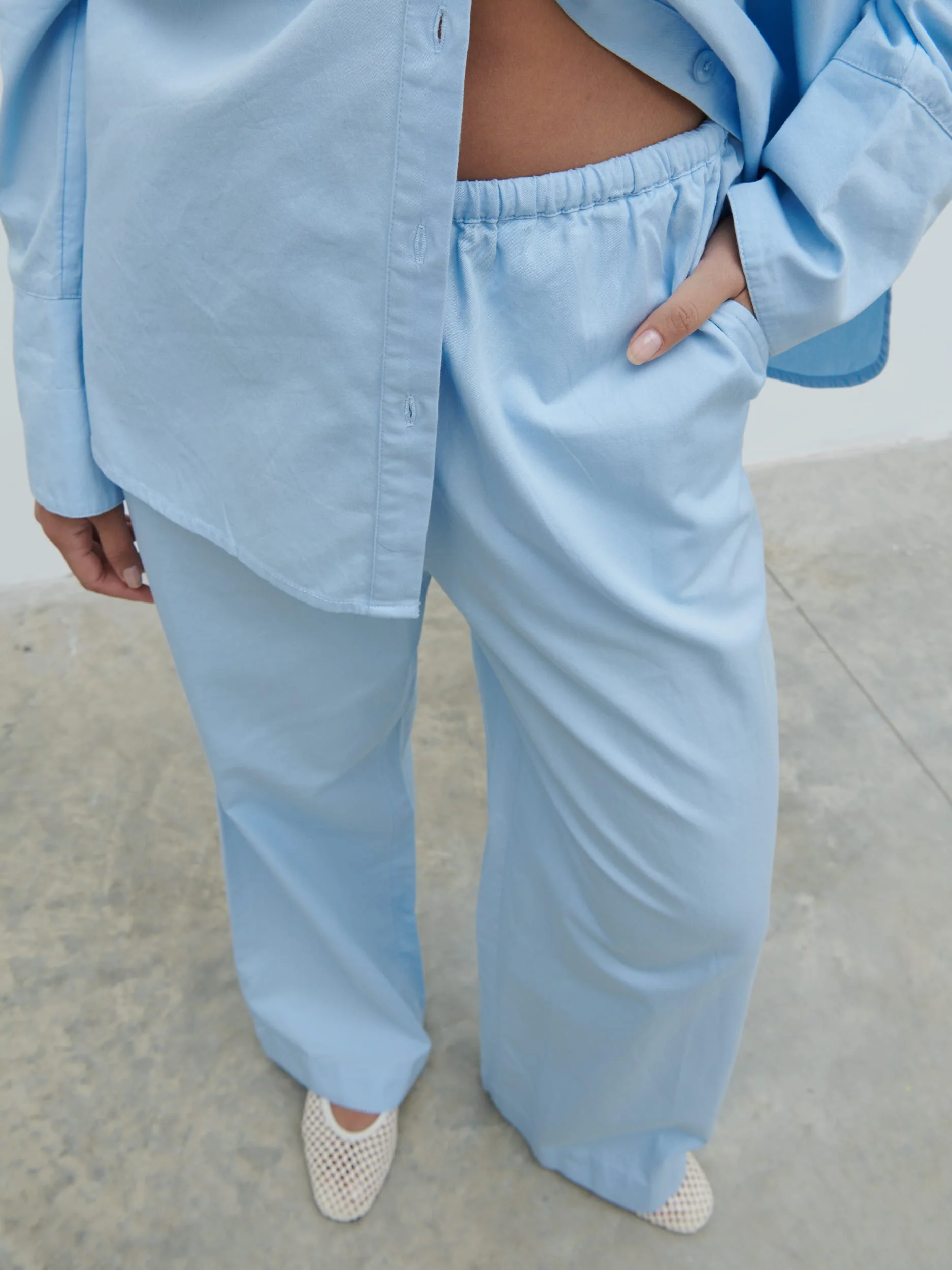 Ryleigh Cotton Trousers - Light Blue - Image 4