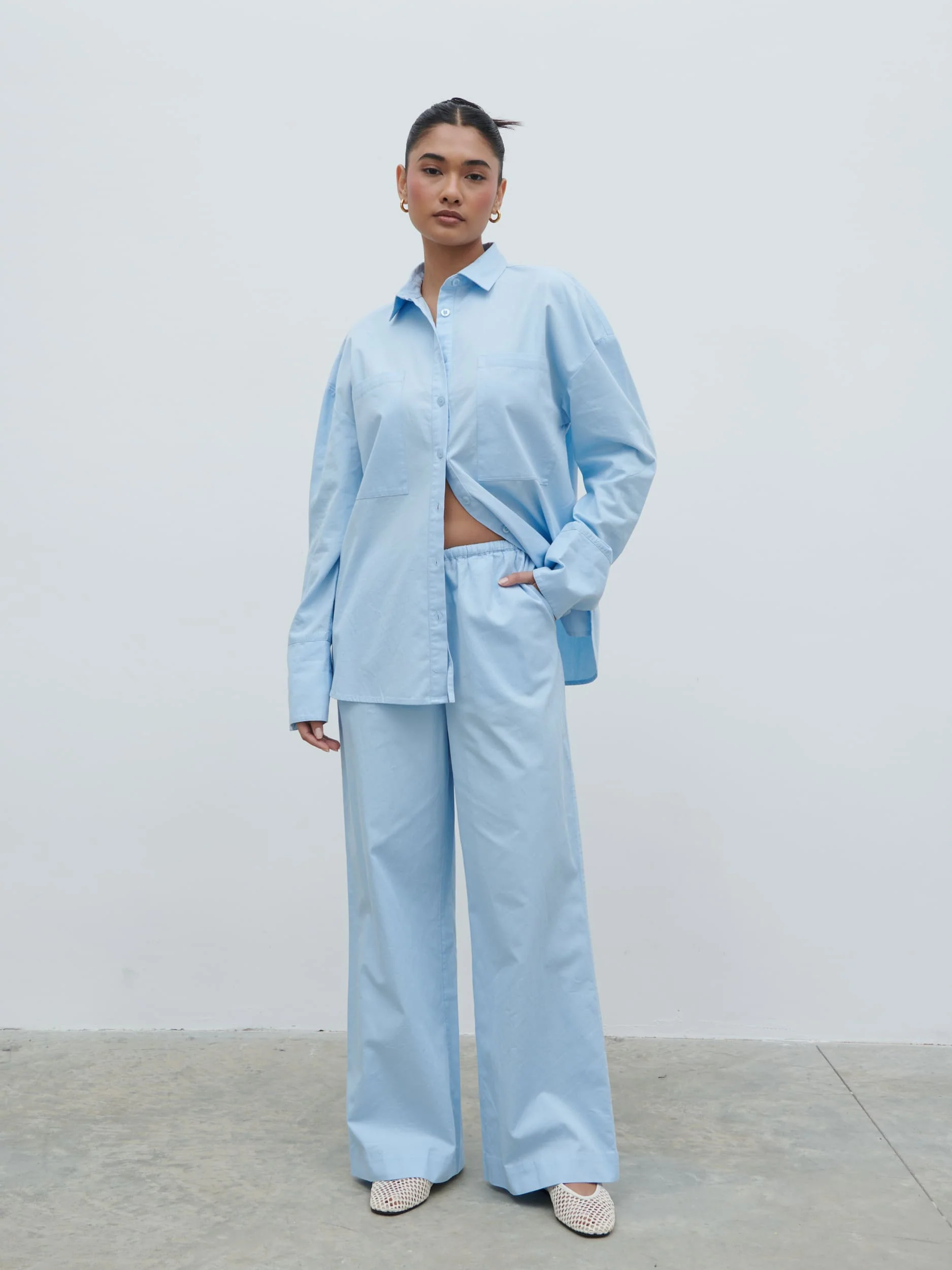 Ryleigh Cotton Trousers - Light Blue - Image 5