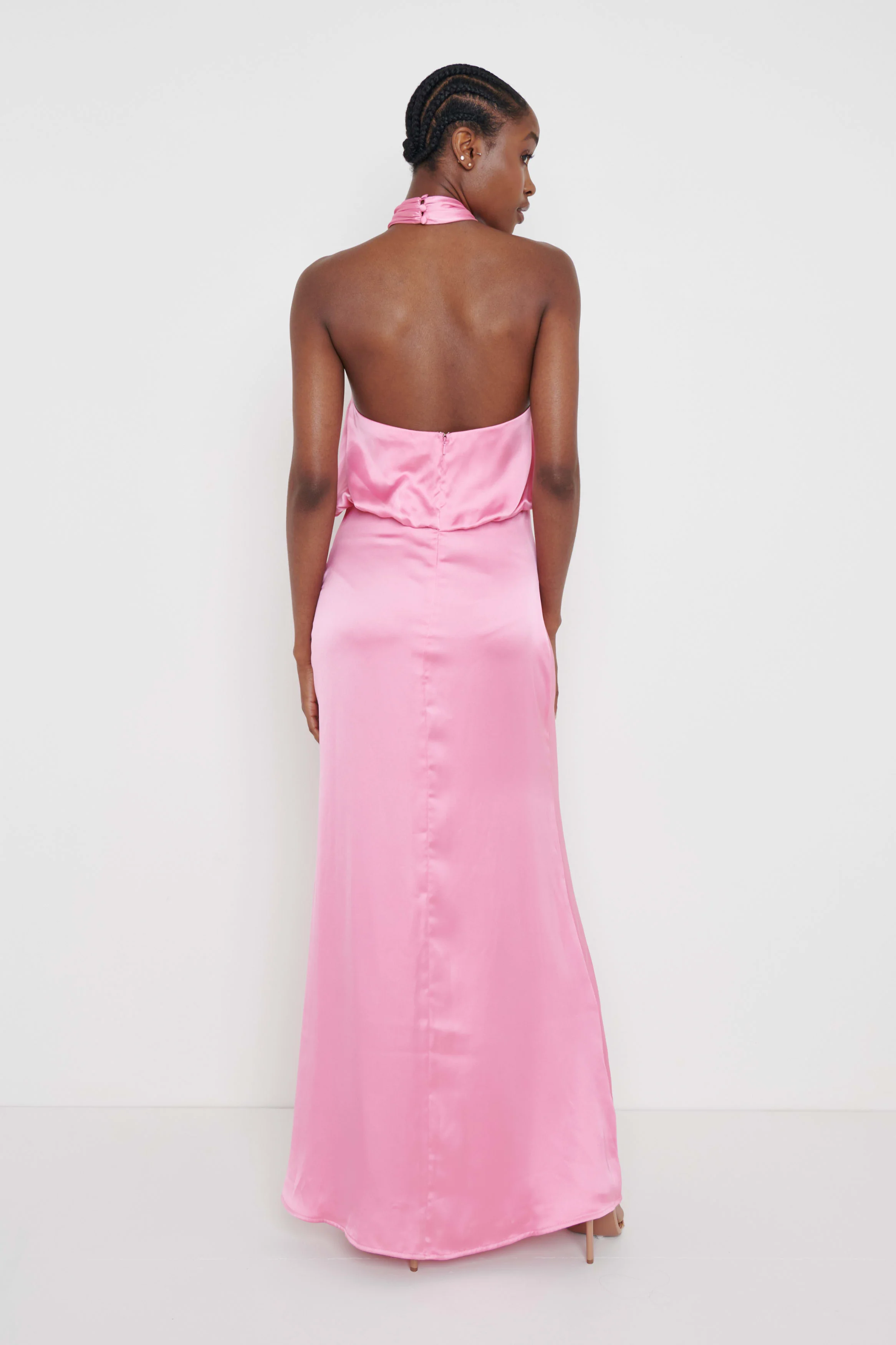 Sammie Knot Halter Neck Maxi Dress - Pink - Image 3