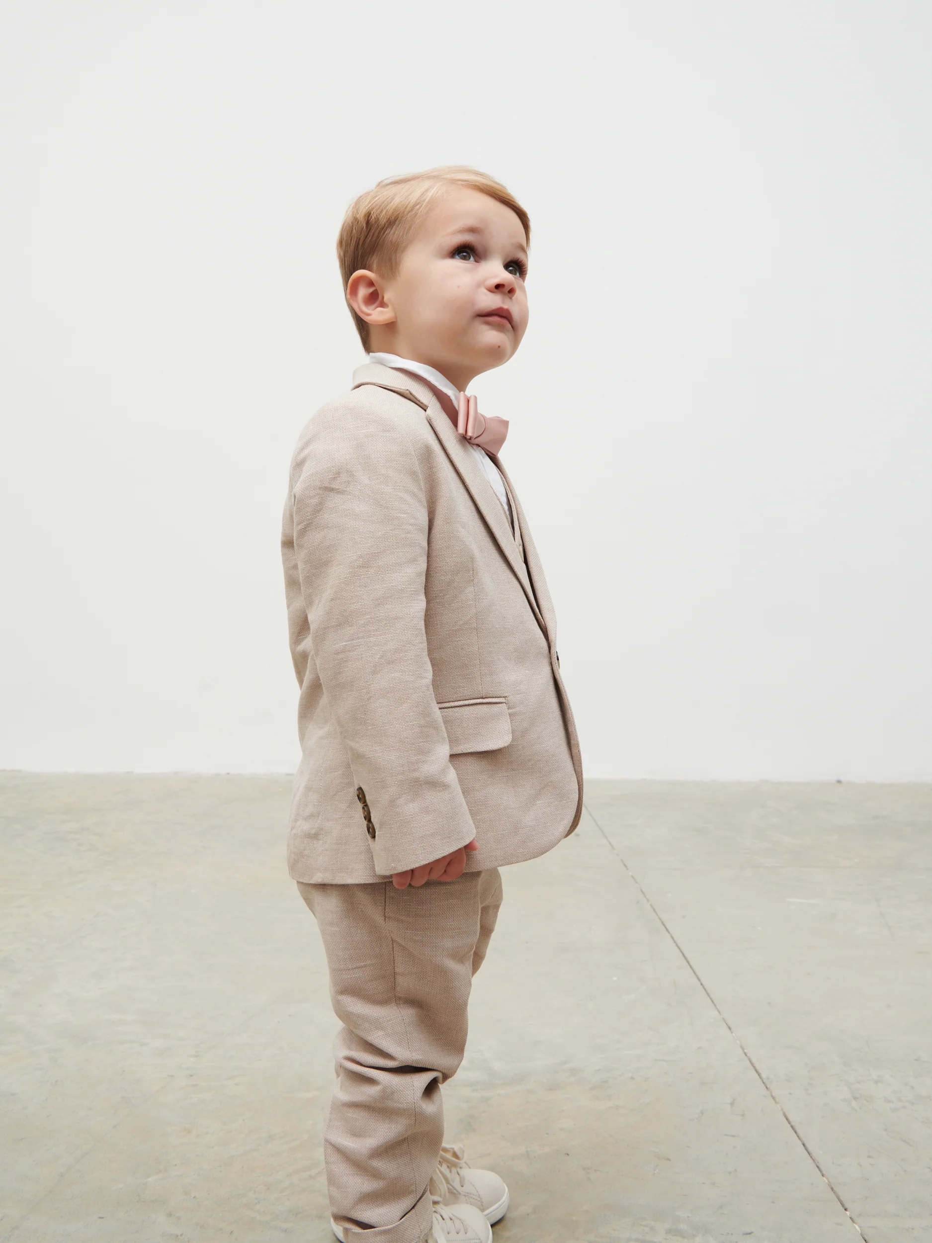 Satin Children's Bow Tie - Blush - Image 2