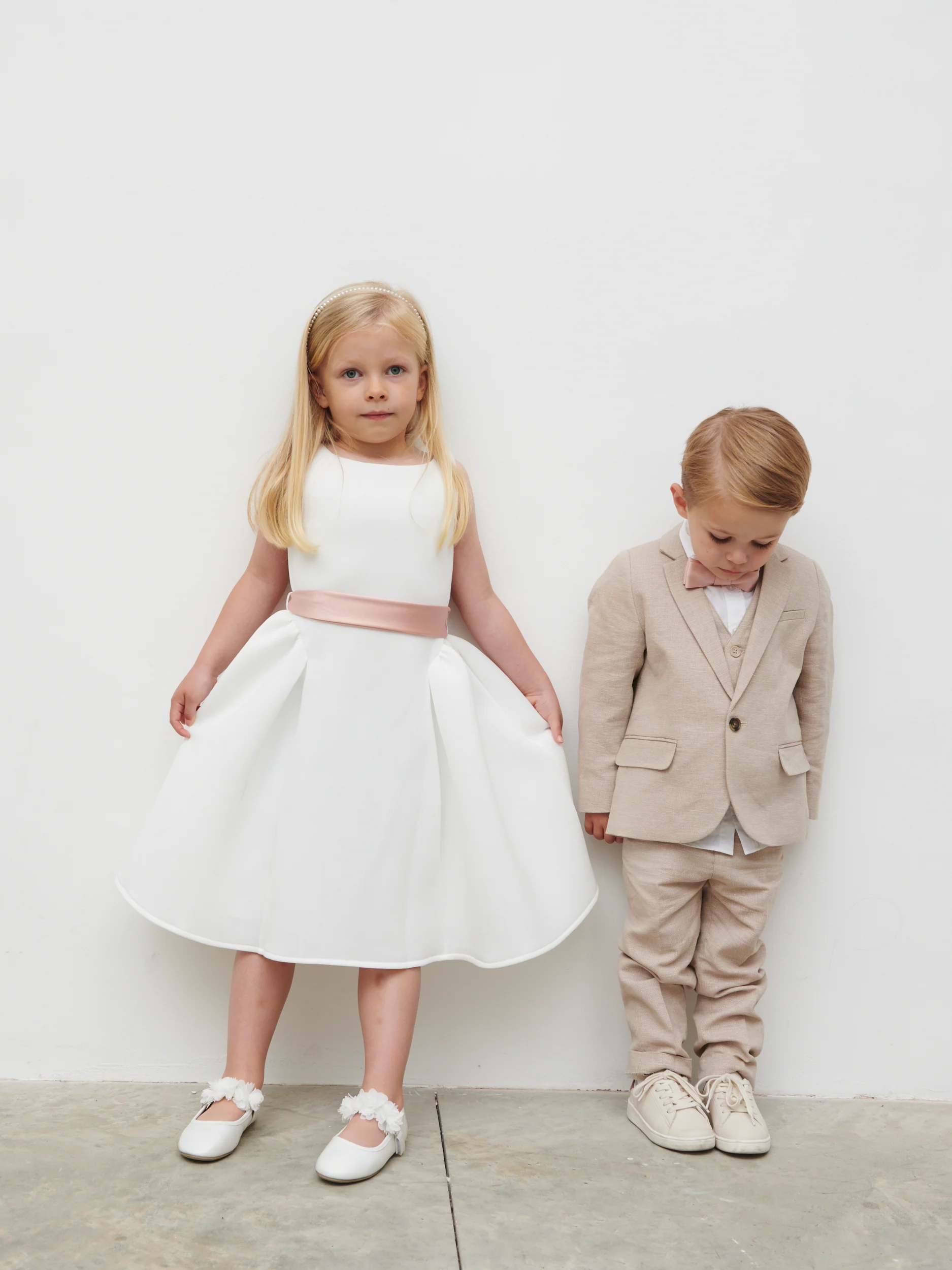 Satin Children's Bow Tie - Blush - Image 3