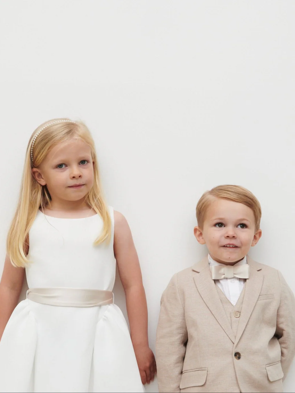 Satin Children's Bow Tie - Champagne - Image 3